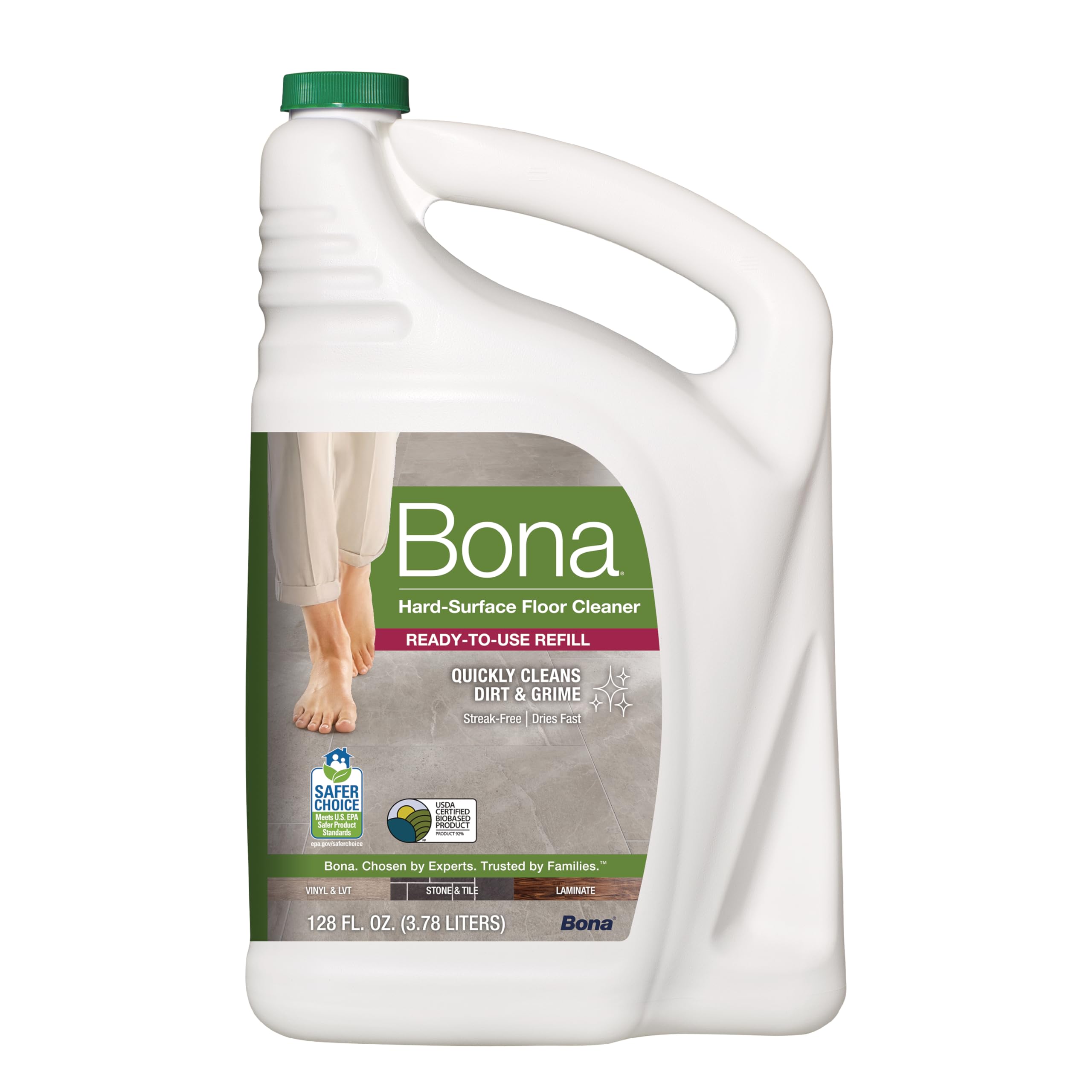 Bona Multi-Surface Floor Cleaner Refill - 128 fl oz - Unscented - Refill for Bona Spray Mops and