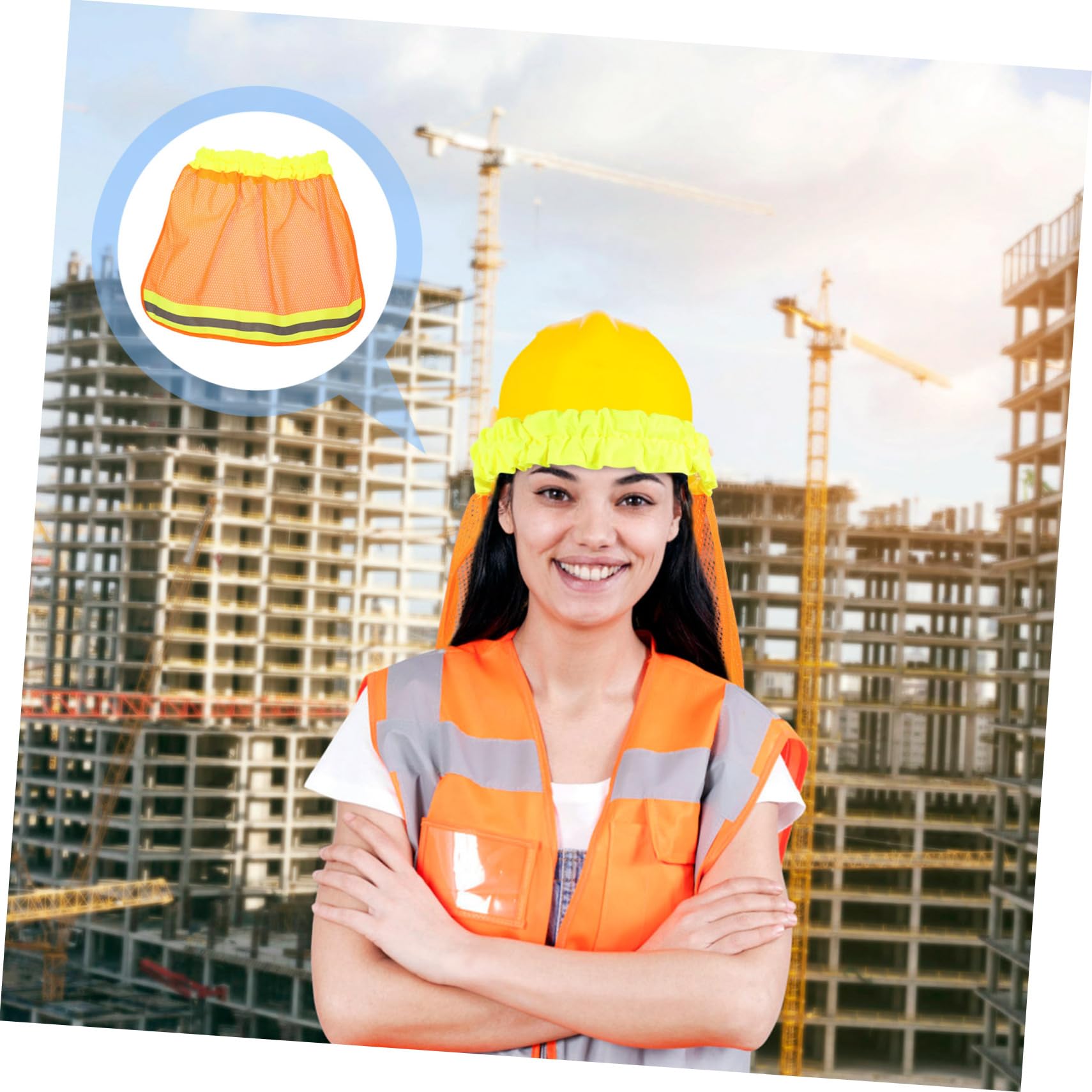 Angoily 2 Sätze Teiliges Sicherheitshelm Sonnenschutz Mit Reflektierenden Abdeckungen Atmungsaktiver Nackenschutz Für Bauarbeiten Gartenarbeit Und Outdoor Aktivitäten 5 Stücke * 2