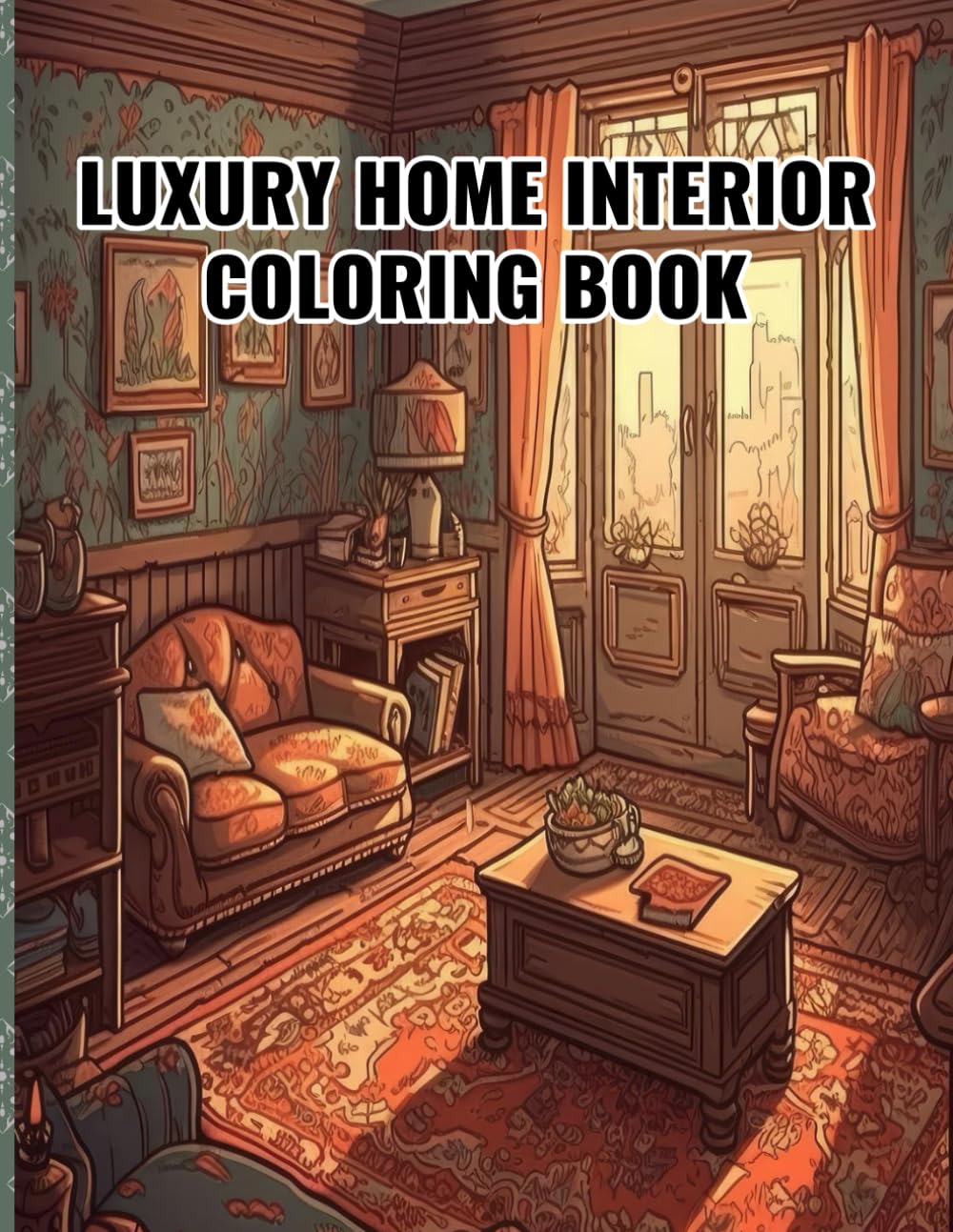 Luxury Home Interior Coloring Book: With Variety Designs Of Room Interior Paperback – 3 Aug. 2023