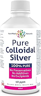 Nutrimed Naturals - Pure Colloidal Silver 10ppm, 600ml Liquid 120-Servings - Helps Support your Immune System and Overall ...