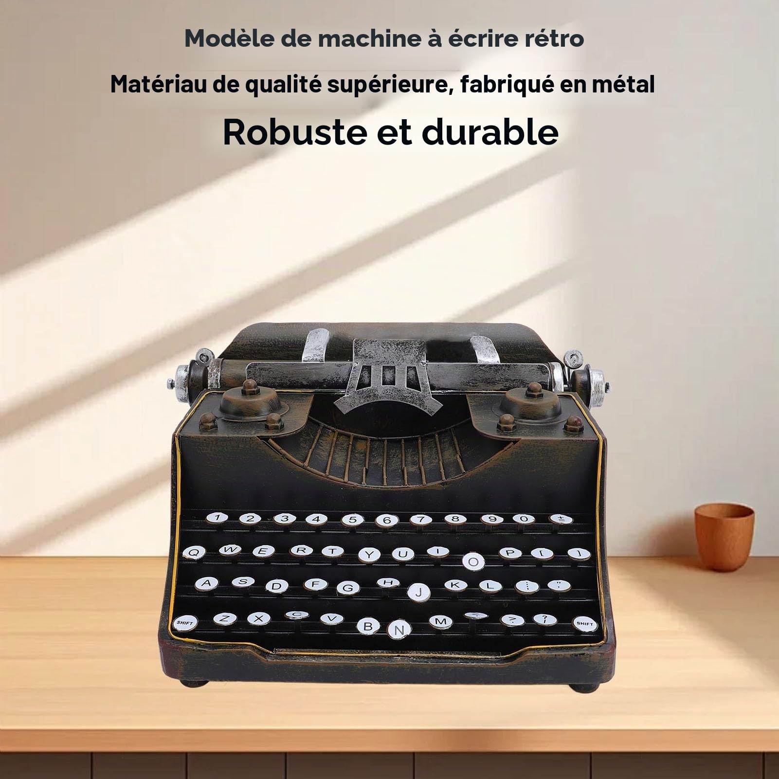 Ornement de Typewriter d'art en Métal (Black)