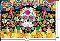 Vista 4 de MEHOFOND Telón de fondo del Día de los Muertos para fiesta mexicana, Día de los Muertos, decoración de fiesta de cumpleaños, suministros