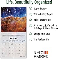 Vista 114 de RED EMBER Astronomy 2026 Wall Calendar 12 Month 12" x 24" Open Thick & Sturdy Paper Giftable Calendar 2026