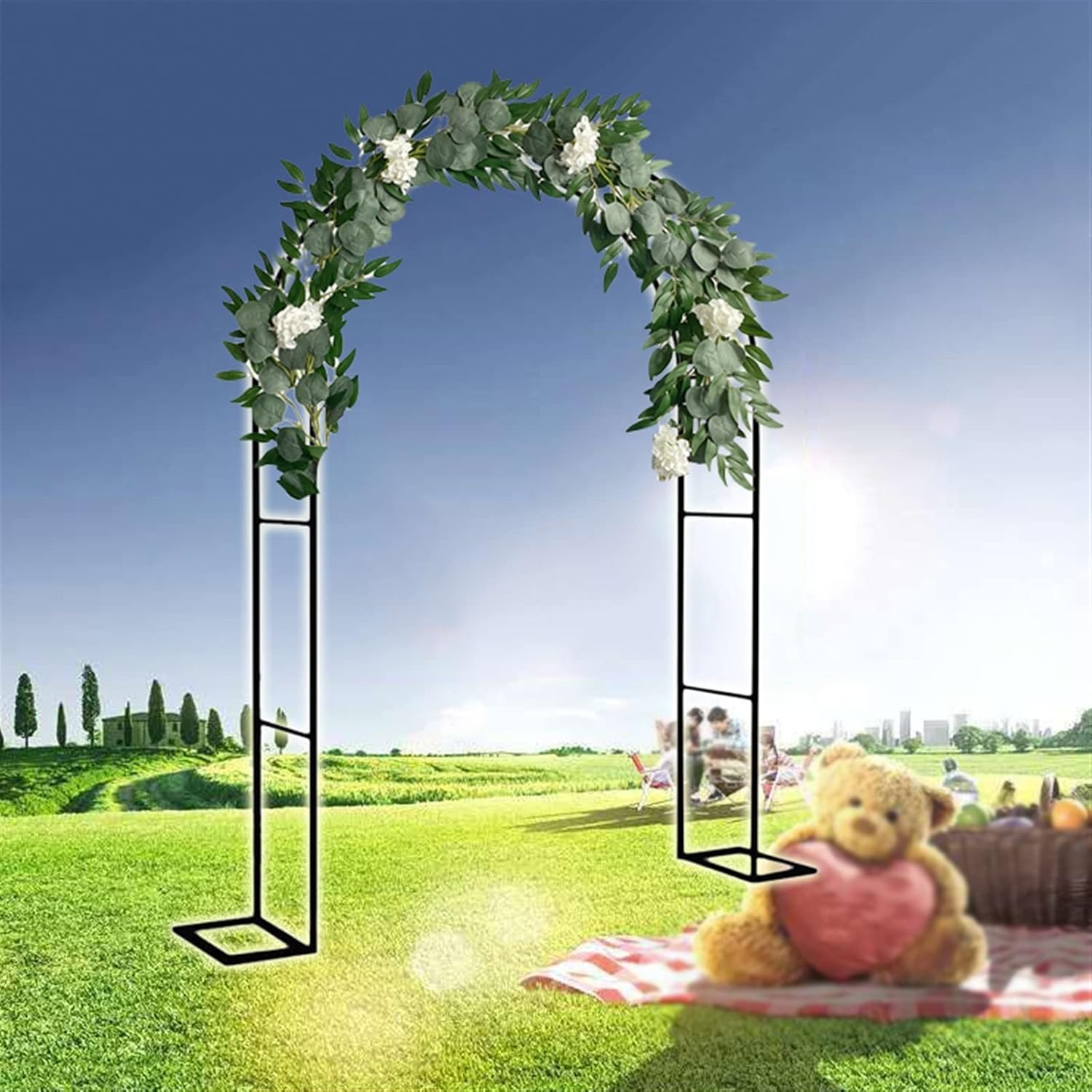 Metal Rose Arch Garden Arch Trellis, Weatherproof Garden
