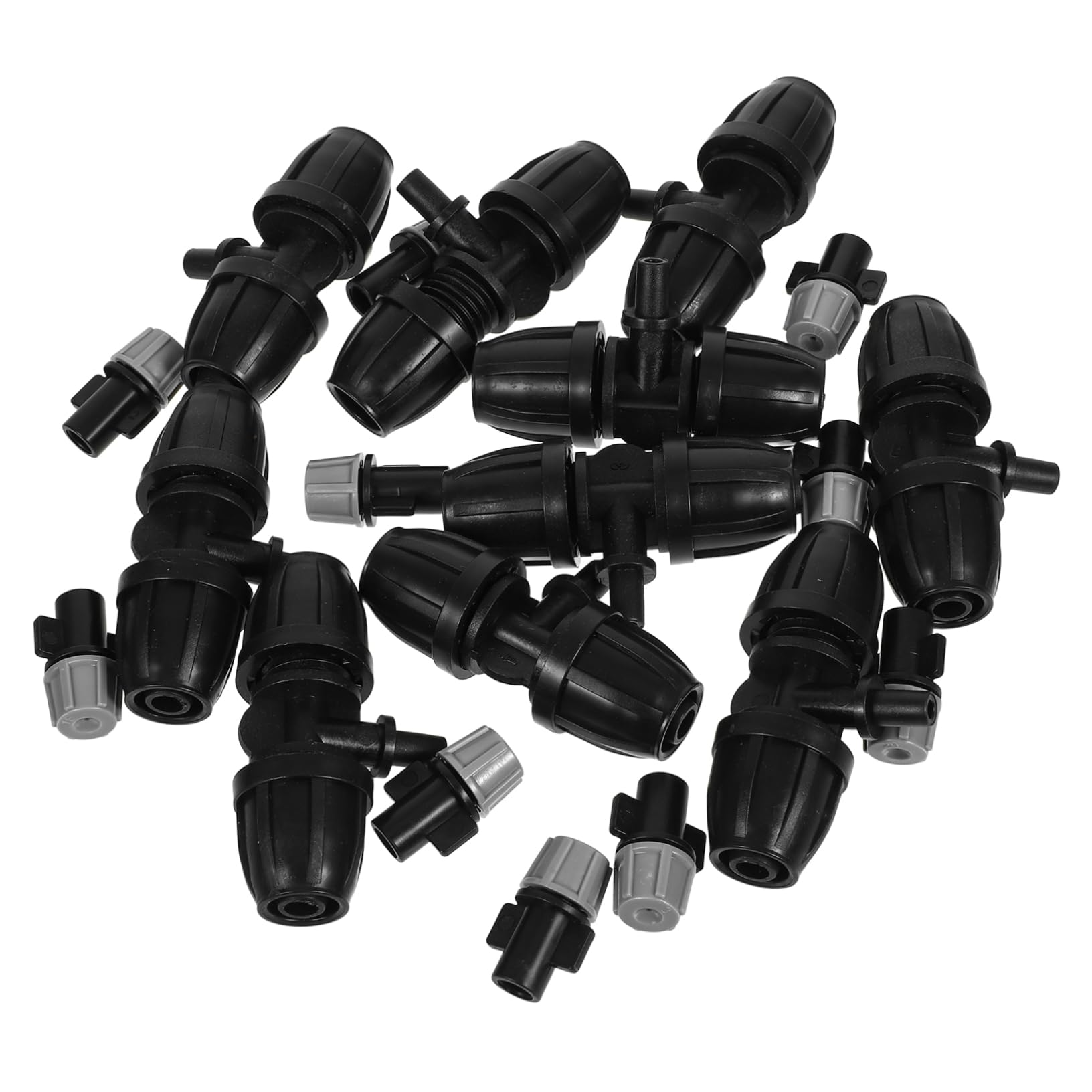Kisangel 10pcs Drip Irrigation System with Way Connectors Misting Heads Efficient Garden Watering for Easy Plant Care and Cooling Mist Hot Weather