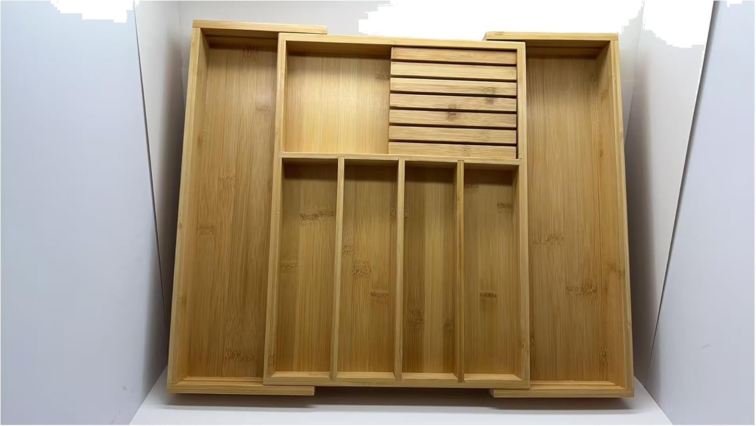 Premium Luxury Expandable 100% Bamboo Drawer Organizer for Kitchen Utensils