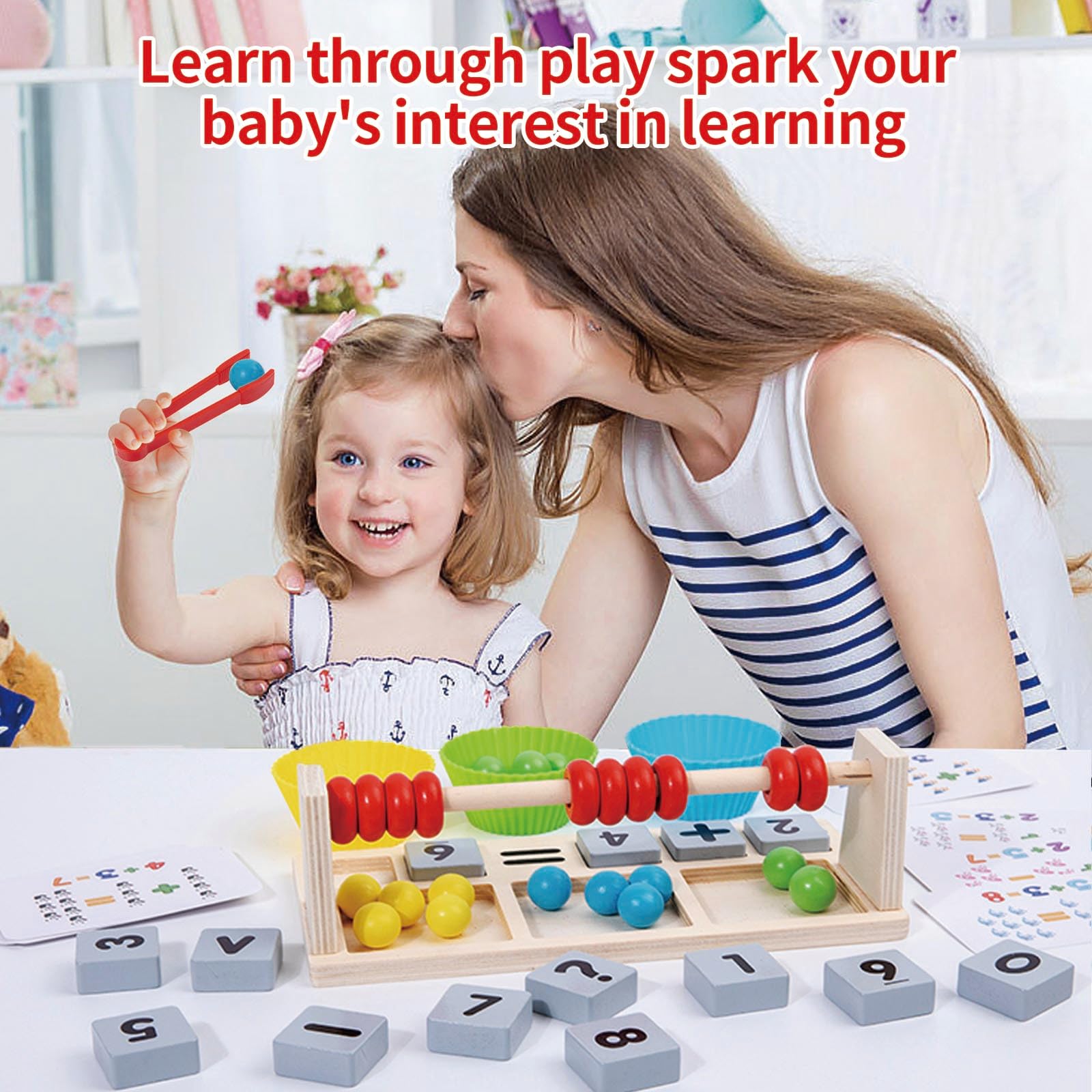 Dr. MUYA® Montessori Toy for 3 4 5 6 Years, Counting Toy, Wooden, Educational Toys, Motor Skill Toys, Hand-Eye Coordination - Image 3
