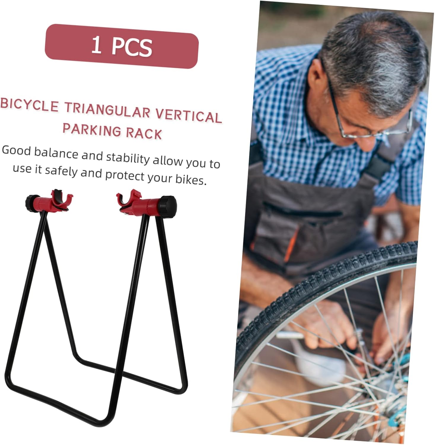 Folding Bike Stand Portable Cycle Rack for Use Space-saving Design Construction Suitable for Mountain Road Easy to Use