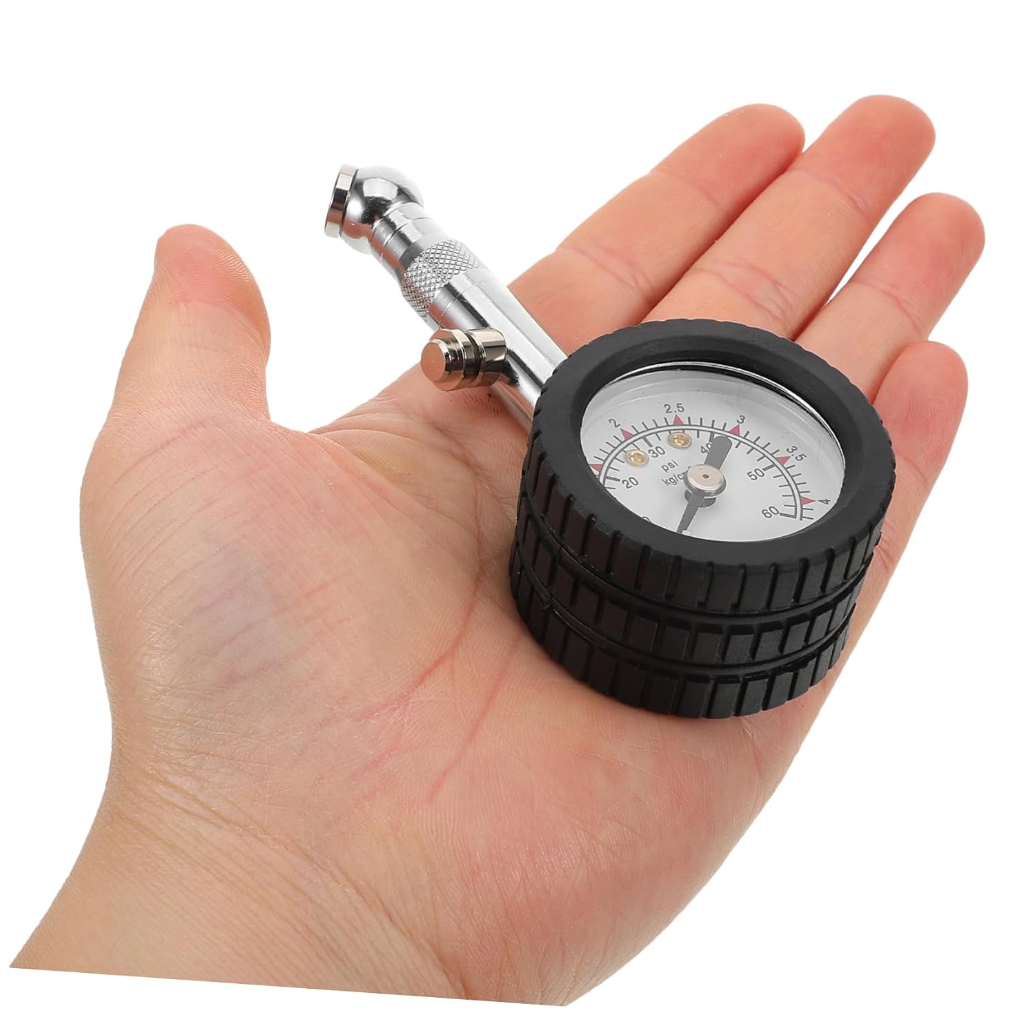 Analog Tire Pressure Gauge for Car Tires, 60psi Metal Copper