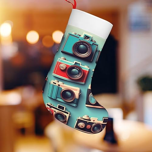 Miniatura 7 de Retro Cool Camera Collection Print Christmas Stocking, For Family Party Decorations, Xmas Tree,Fireplace Decorations, Xmas Party Decor