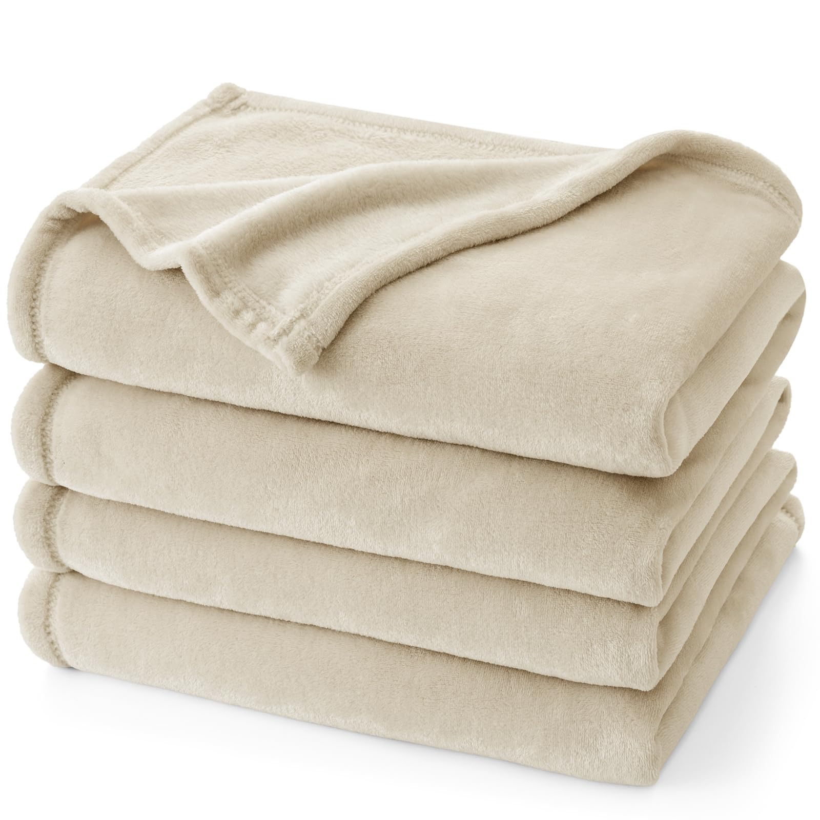 phf ultra soft fleece blanket twin size, no shed no pilling luxury plush cozy 300gsm lightweight blanket for bed, couch, chair, sofa, perfect decorations gifts, 66" x 90", oak