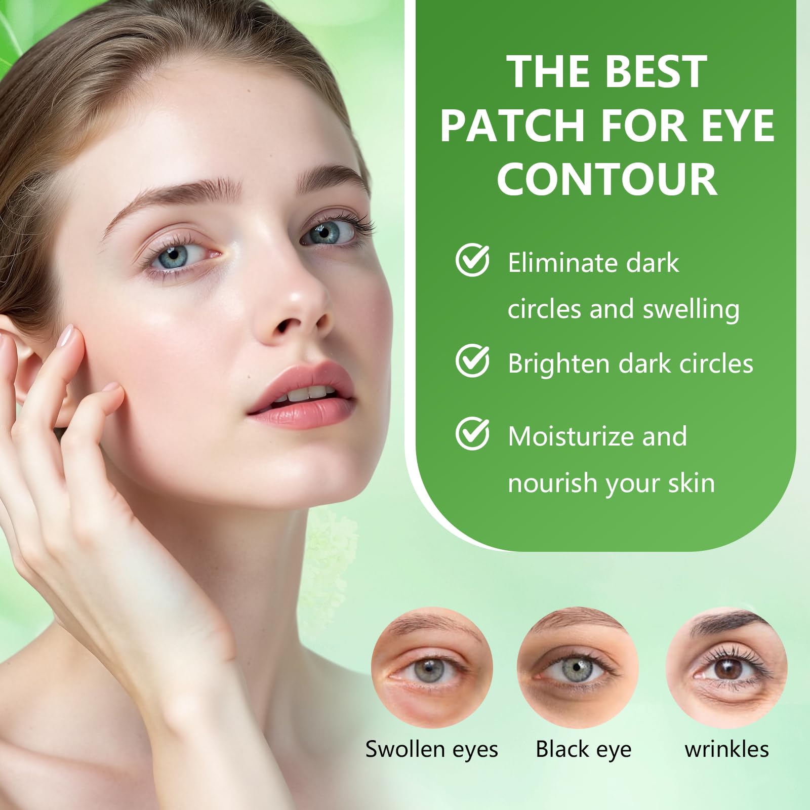 60 Pièces Aloe Patch Yeux, Patch yeux Acide hyaluronique Collagène, Eye Mask pour éclaircir et l'hydratation, Réduit les Cernes,Poches,Pattes d'Oie et Rides