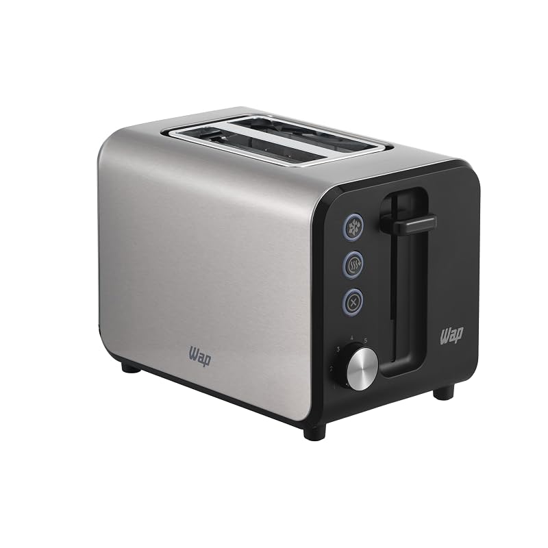 WAP Torradeira Elétrica WTE1 Inox com 7 Níveis de Tostagem, Desligamento Automático, Descongela e Reaquece, 900W 127V