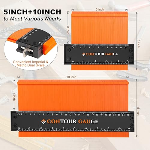 Miniatura 3 de Herramienta de medidor de contorno, regalos únicos para hombres, papá, marido, duplicador de formas de medidor de perfil de plástico ABS (10