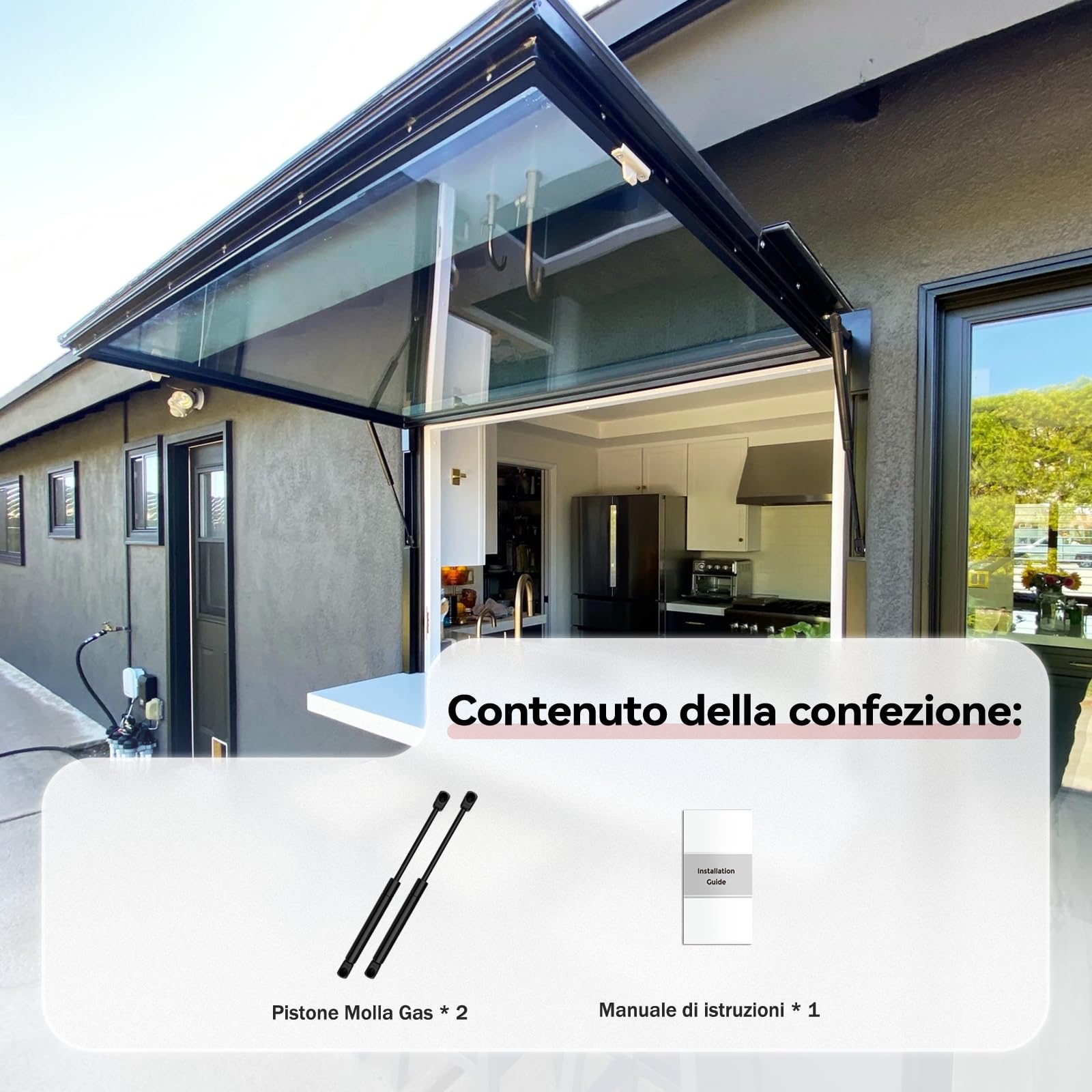 Vepagoo C1615049 C16-15049 25,4 cm 9,1 kg/89N Ammortizzatori a gas Supporti di sollevamento compatibili con camion Pickup Tool Box Coperchio RV Porta, Cabinet Lid Door, Set di 2