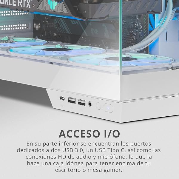 NOX Xtreme Products Hummer Astra Neo White - Semitour ATX | M-ATX | ITX, Verre trempé panoramique sans Cadre, Espace pour 9 Ventilateurs, Cartes Graphiques jusqu'à 400mm, USB-C et USB 3.0, Blanc - 5
