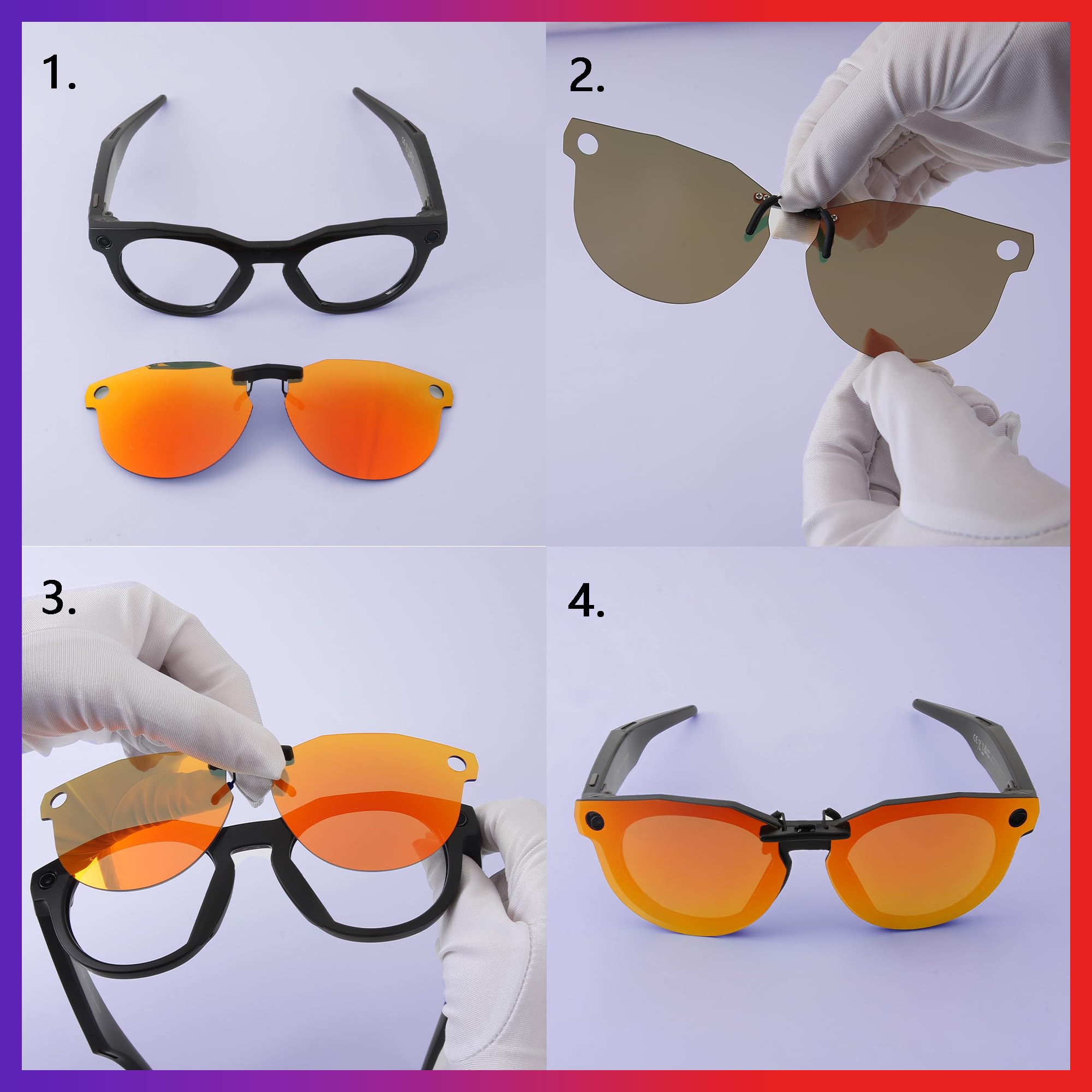 Polarisierte Sonnenbrillenclips zum Anklippen für Ray-Ban Meta Wayfarer RW4012 (Gen 2), 53 mm, schützen Sie Ihre Augen für Männer und Frauen