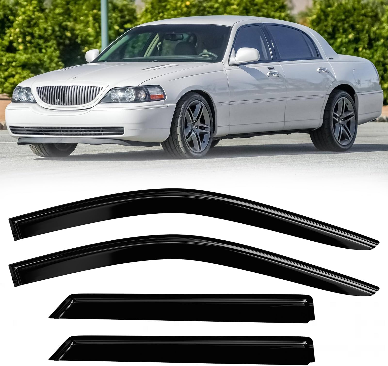 Rain Guards for 07-14 Ford Edge Window Visors for 07-15 Lincoln MKZ Vent Wind Deflectors Visors Shades 4PC