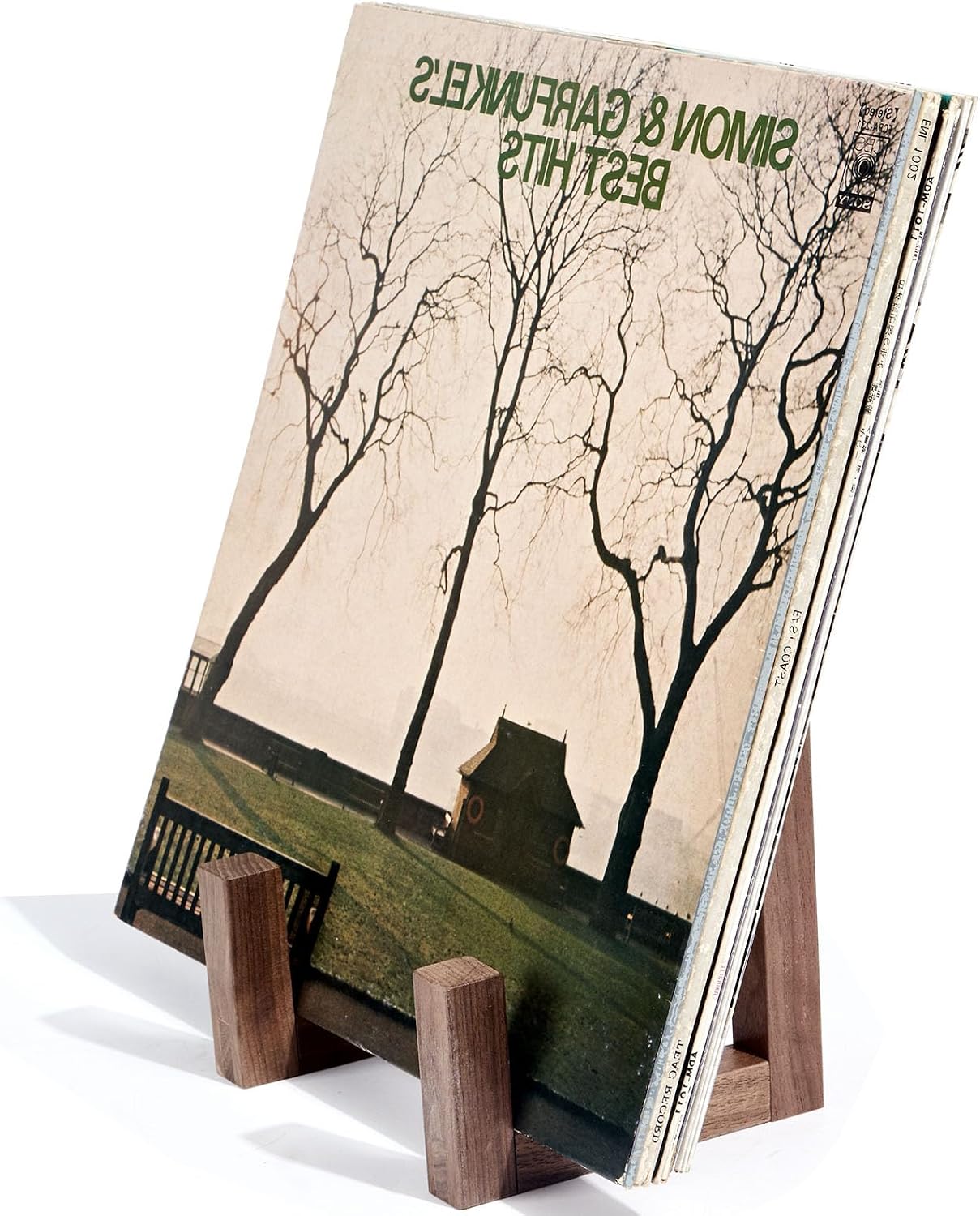 Vinyl Record Storage Holder Spade Wood,Modern Album Display