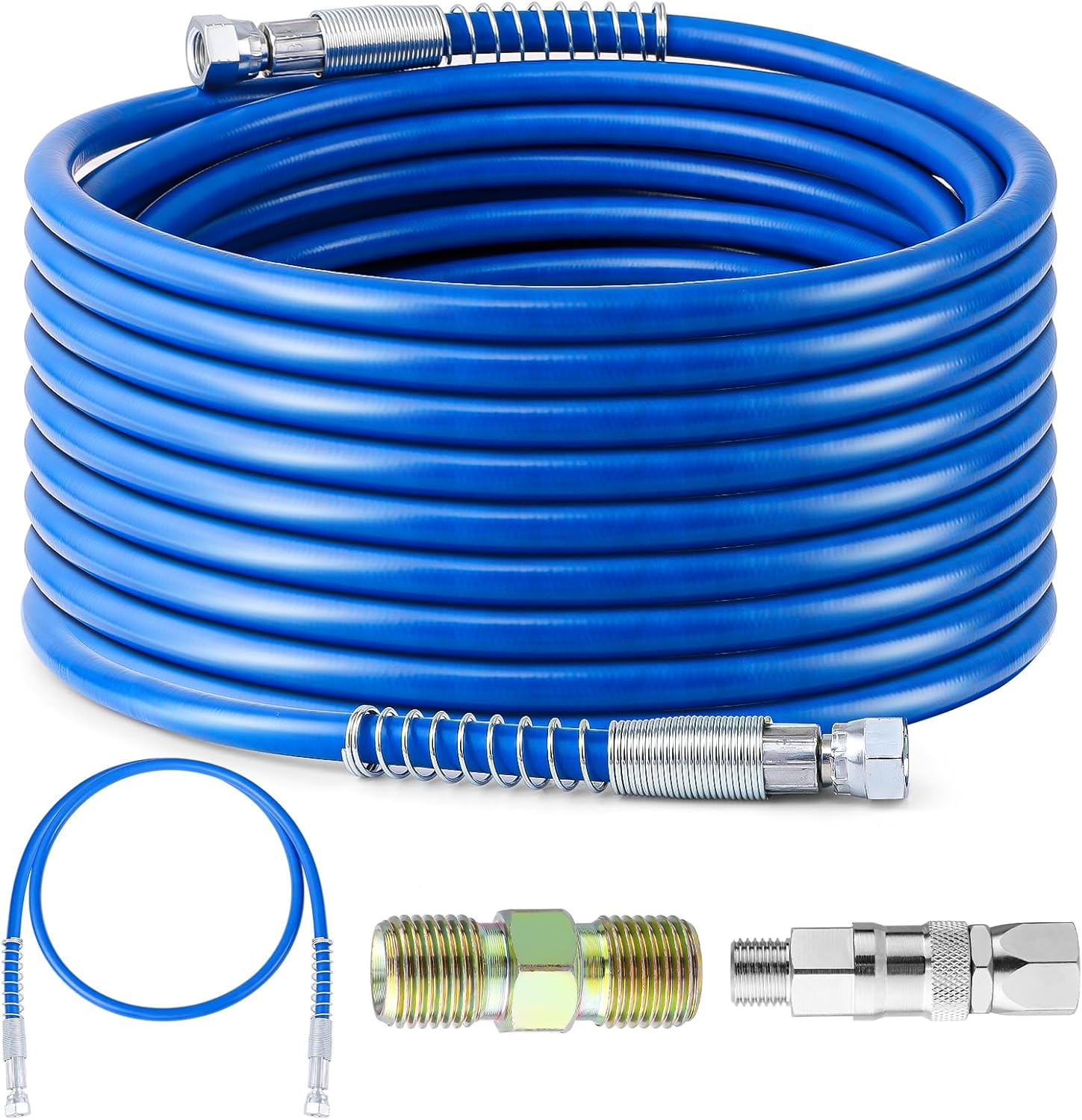 50Ft x 1/4" Airless Paint Sprayer Hose, 8500PSI High Pressure Airless Paint Spray Hose with 5Ft Whip Hose & 1/4" Hose Connector & Sprayer Swivel Joint for Airless Spraying Machine