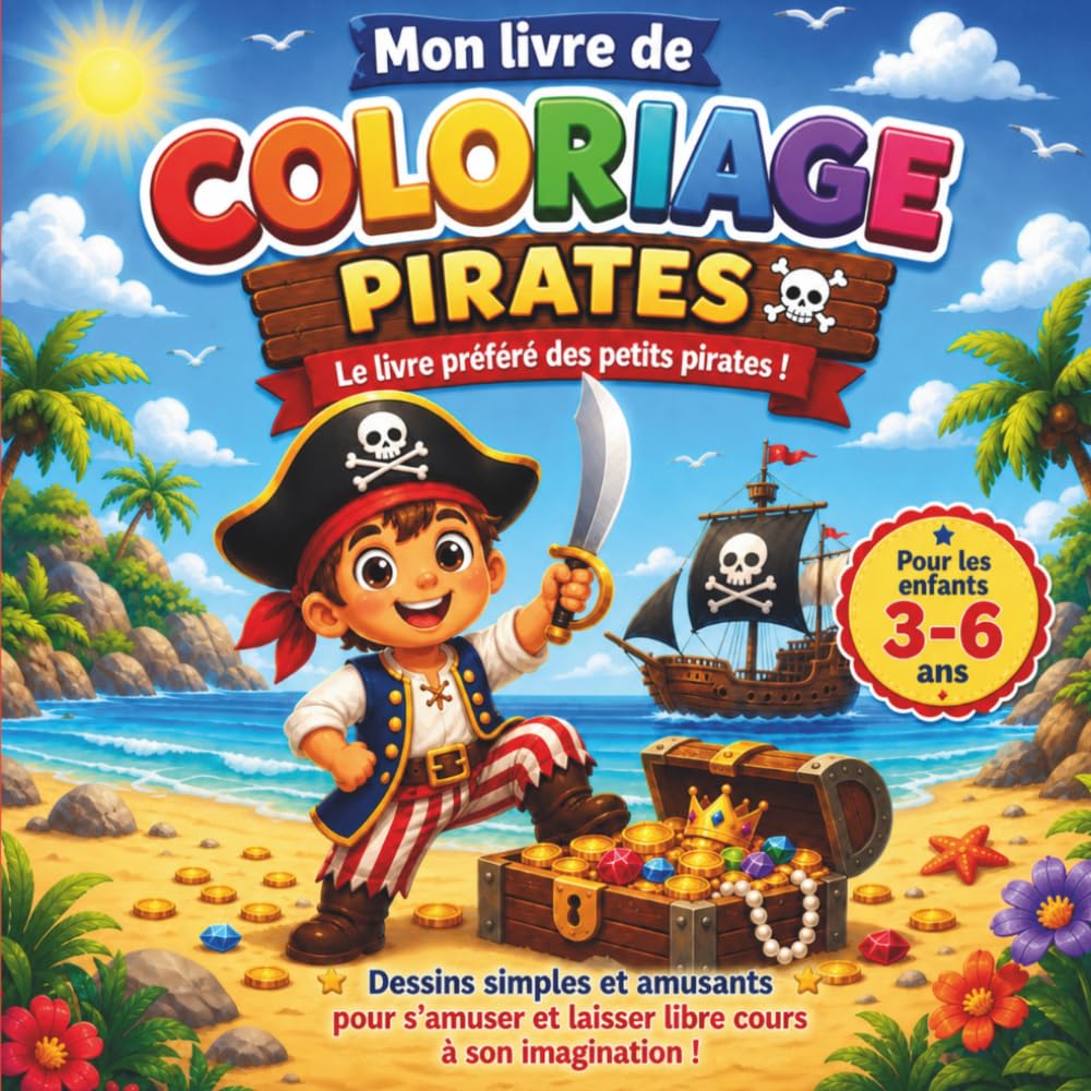 Mon livre de Coloriage Pirates: destiné aux enfants de 3 à 8 ans