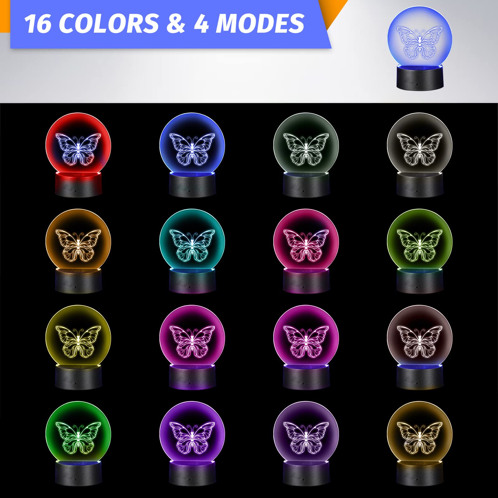 Snapklik.com : 24 Sets 3D Night Led Light Base And Clear Blank Acrylic ...