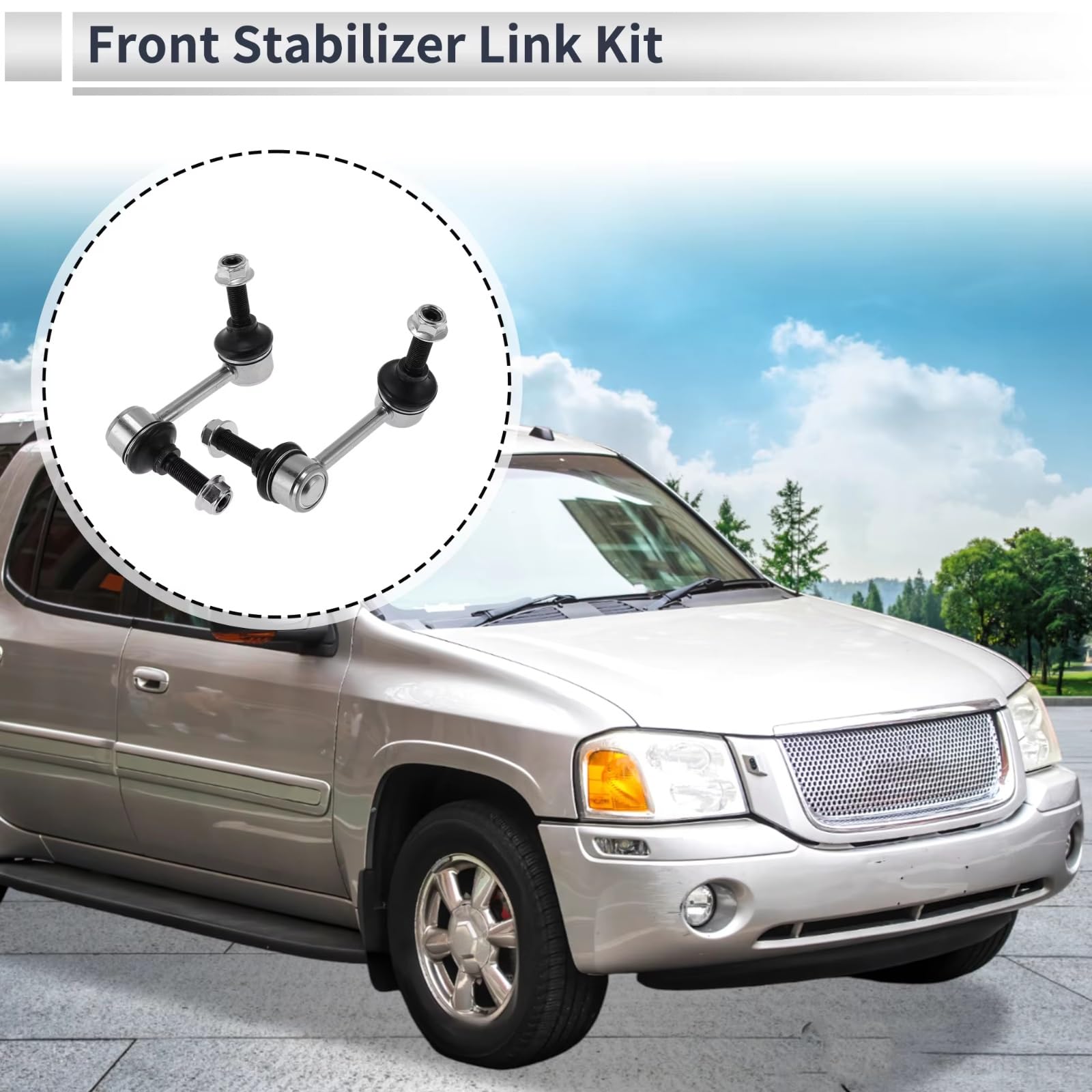 Bieletas de la Barra estabilizadora Delantera Kit de bieletas de la Barra estabilizadora Delantera OEM K6665/K6666 Compatible con GMC para Envoy 2002 2003 para Envoy XL 2002 2003