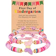 2Pcs First Day of School Kindergarten Preschool Bracelets for Mommy and Me, Matching Butterfly Bracelets for Mother Daughter