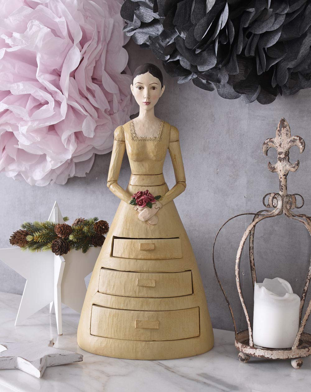 Biedermeier FEMME COMME Boîte à bijoux style antique shabby