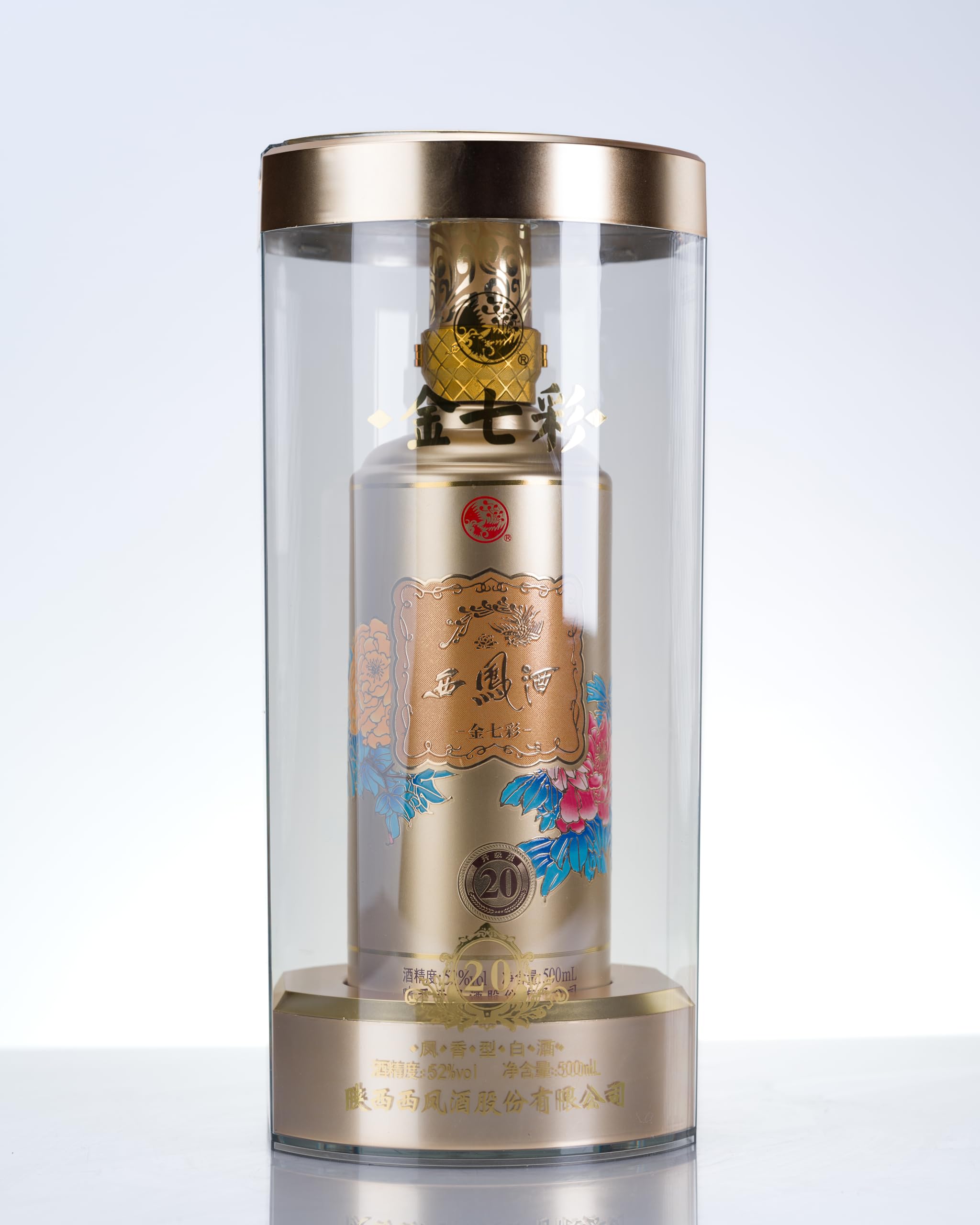 西鳳酒　500ml　52％ Amazon.co.jp: 金七彩 西鳳酒 20年 52度 500ml 中国白酒 鳳香型 高級酒