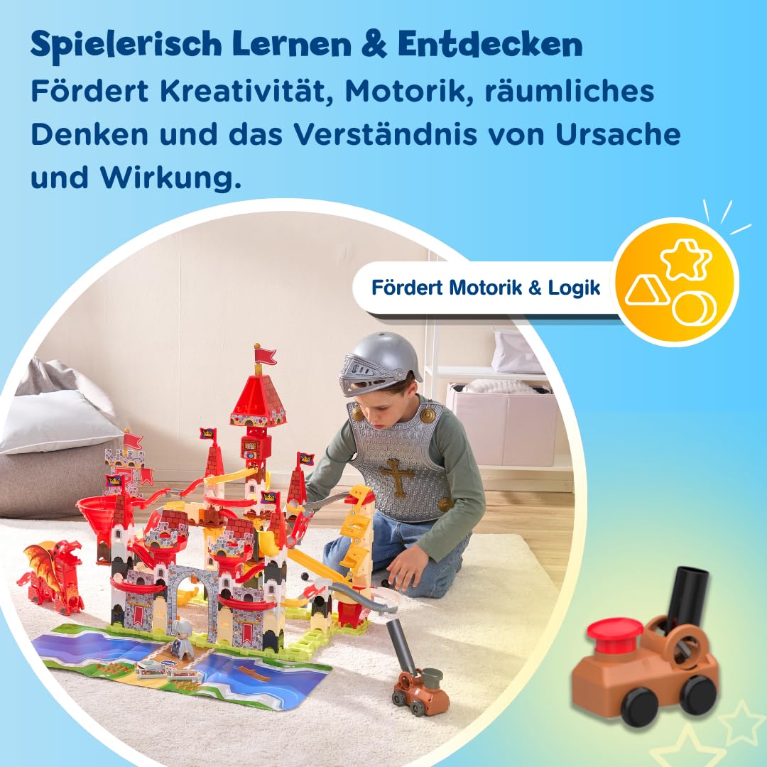 VTech Marble Rush Adventure Castle – Kugelbahn mit Lift, 171 Teile