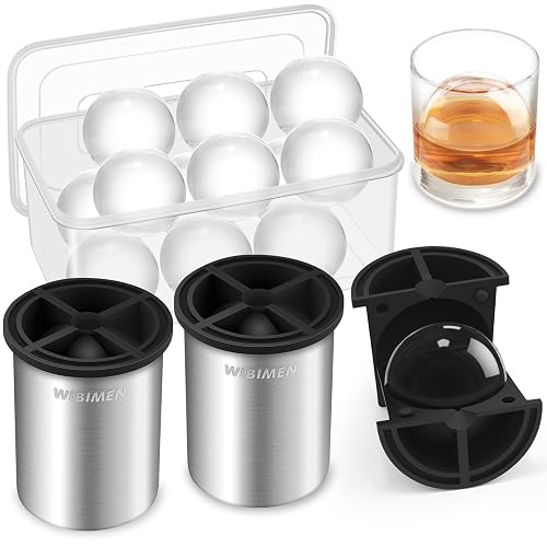 Clear Ice Cube Maker - 2.5' Ball - Stainless Steel Clear Ice Maker - Compact Design - for Whiskey, Cocktails, Bourbon -