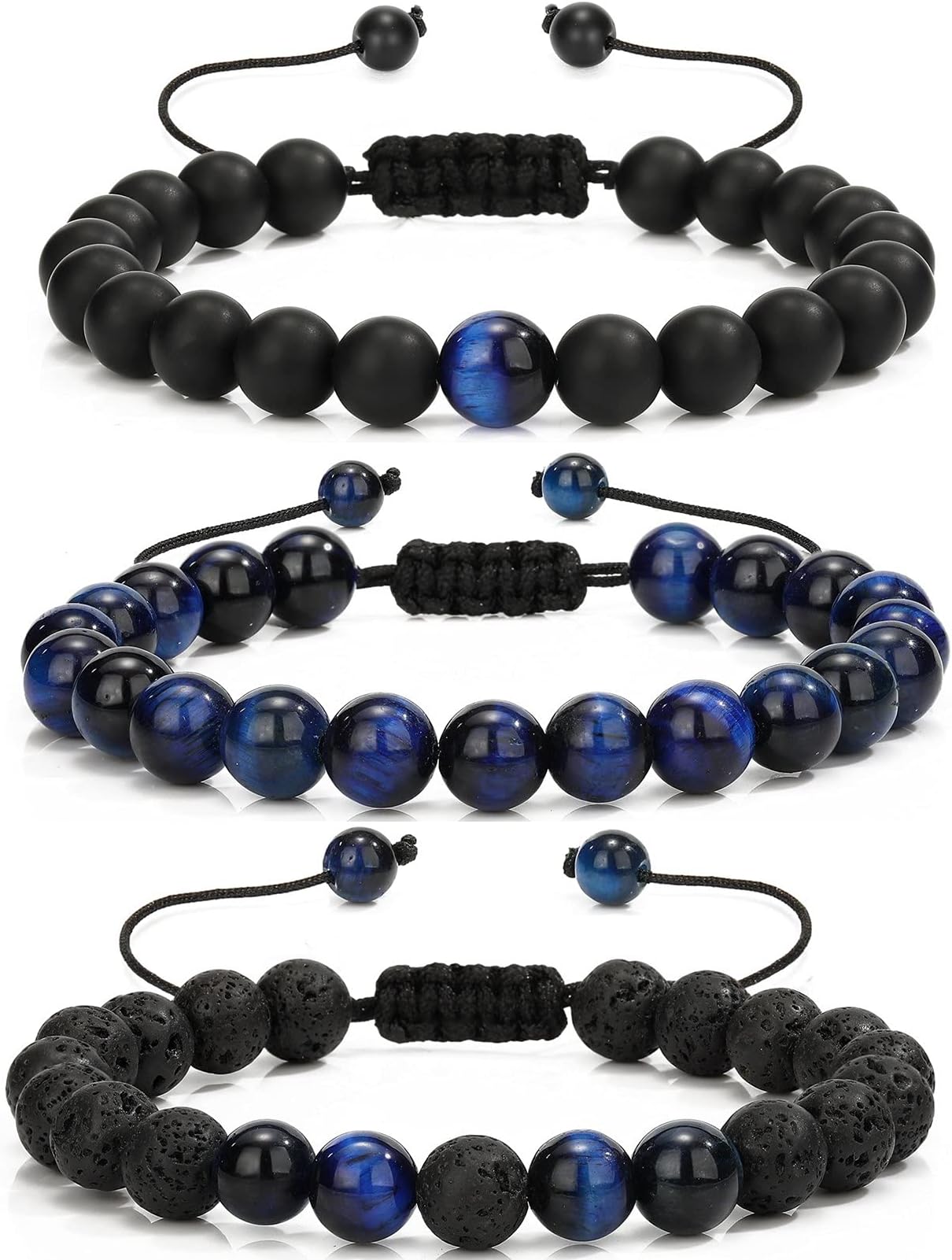MengPaMens Beaded Bracelets Bracelet Lava Rock Beads Stone Trendy Jewelry Sets Gifts for Him Boyfriend