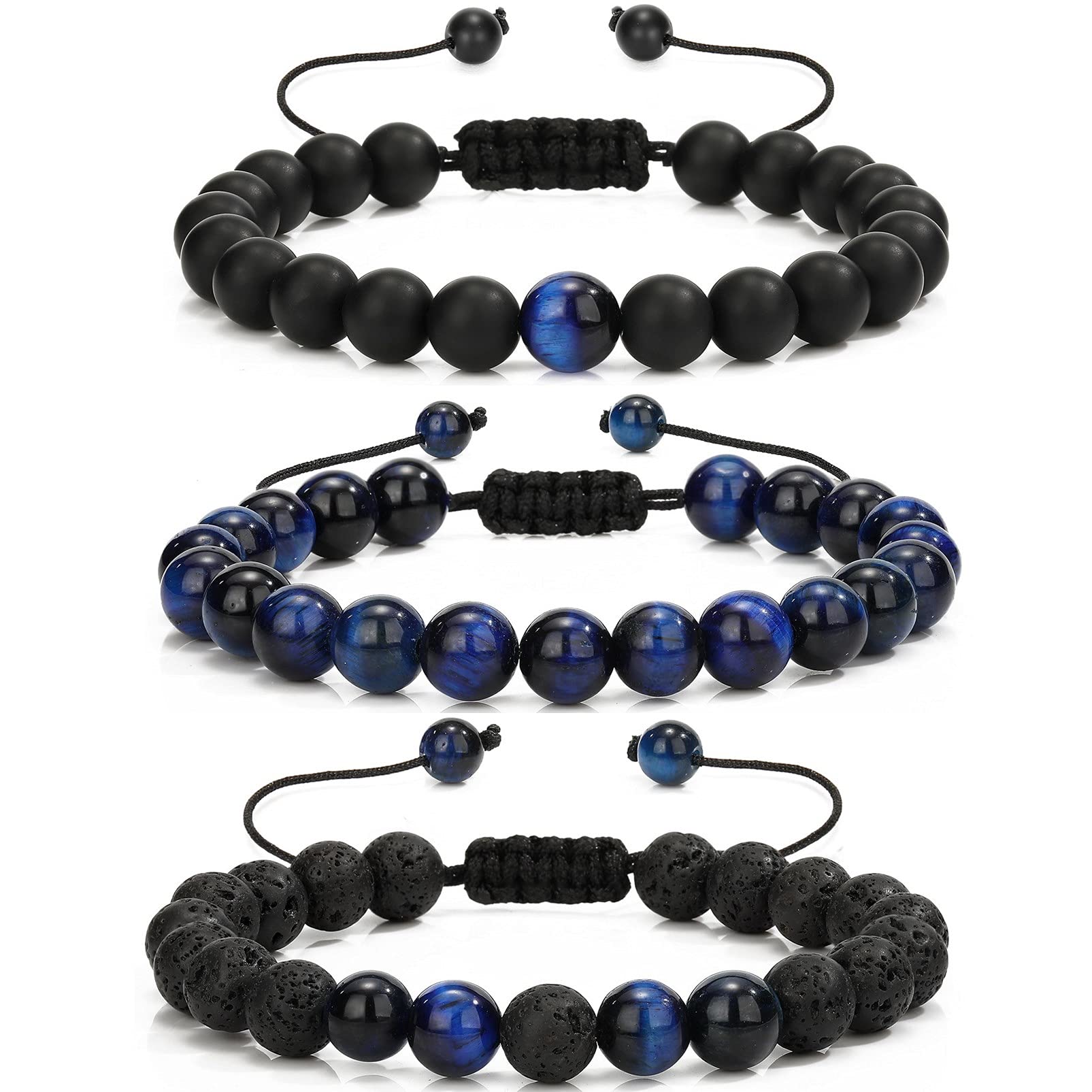 MengPaMens Beaded Bracelets Bracelet Lava Rock Beads Stone Trendy Jewelry Sets Gifts for Him Boyfriend