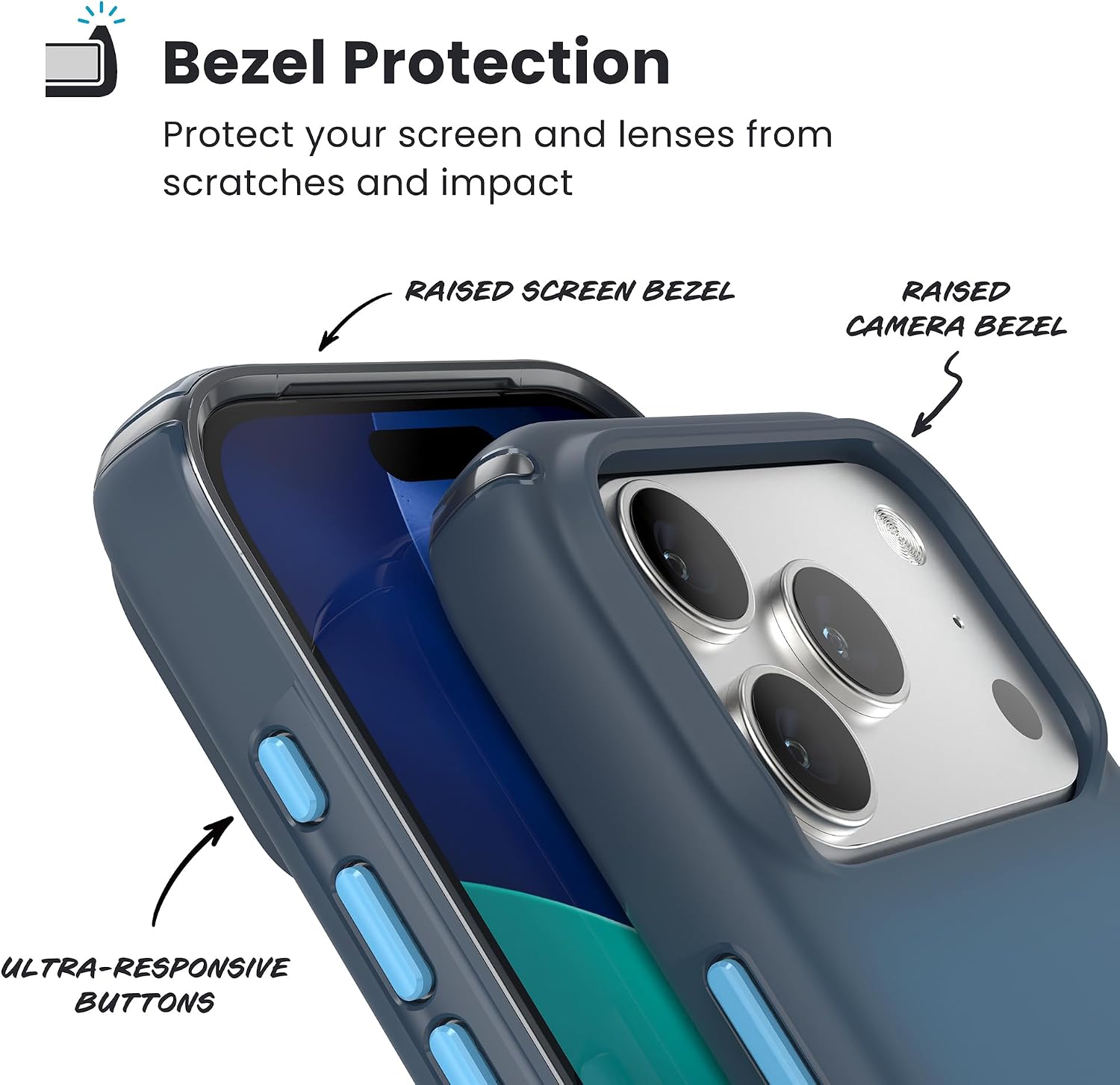 Speck Presidio LUX for iPhone 17 Pro Case, MagSafe-Compatible, Slim Protective Case, DEEP SEA Fade/Black/Spell Blue thumbnail