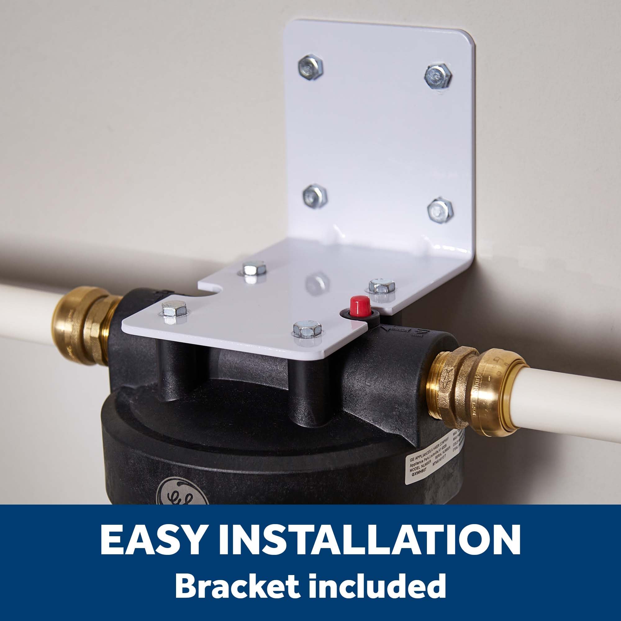 GE Système de filtration d'eau robuste pour toute la maison | Réduit les sédiments, la rouille et plus | Kit d'installation et accessoires inclus | Filtre non inclus | Remplacez le filtre (FXWPT) tous