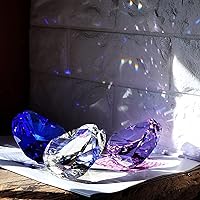 Vista 5 de Peso de papel de diamantes de cristal transparente con caja de regalo, 80 mm de forma de corazón, peso de papel de cristal de diamante real