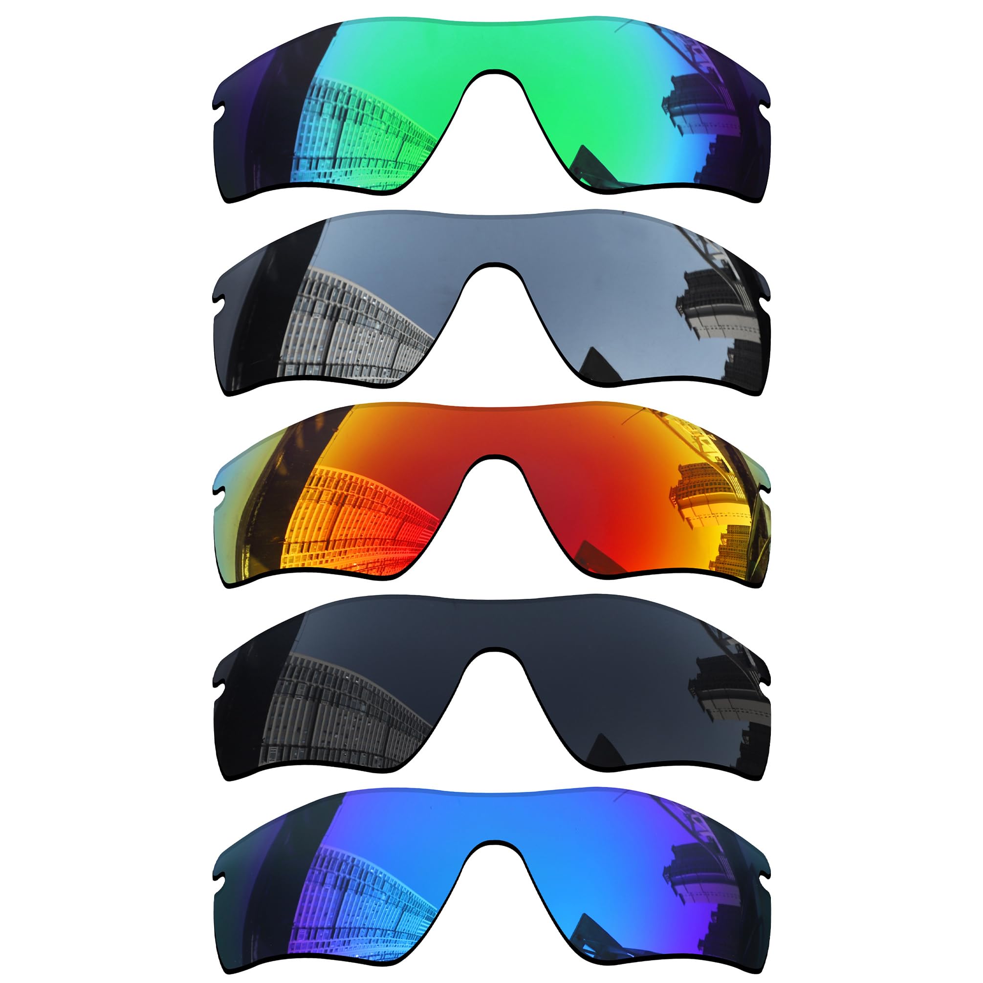Acefrog 5 lentes de repuesto polarizadas para gafas de sol Oakley RadarLock Path OO9181, ajuste perfecto, inastillable, antiarañazos, paquete económico