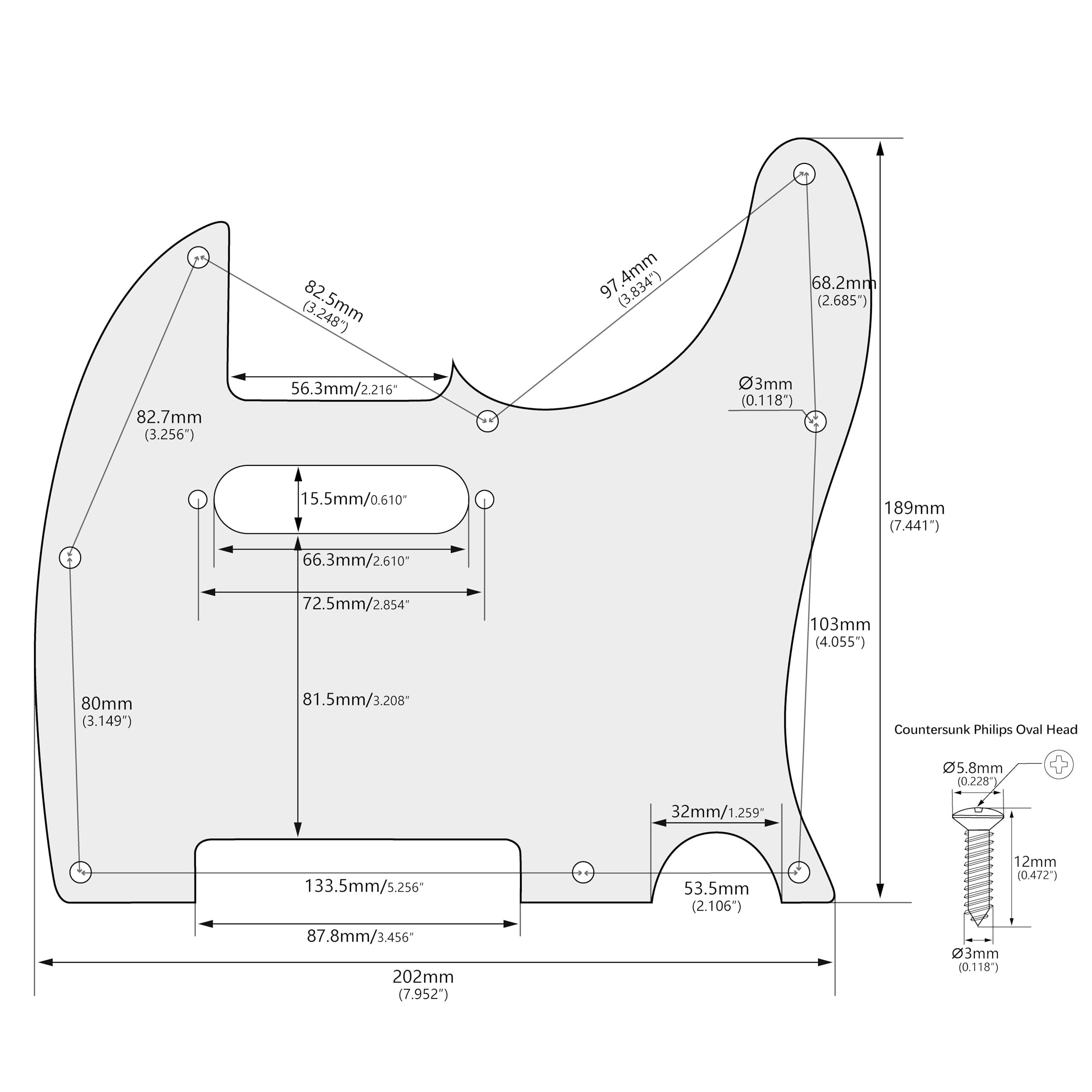 Banworks 1 Ply Tele Pickguard 8-Hole Electric Guitar Pickguard Scratch Plate for USA/Mexican Modern Style Standard Tele Telecaster JT/HB-03 White - Image 2