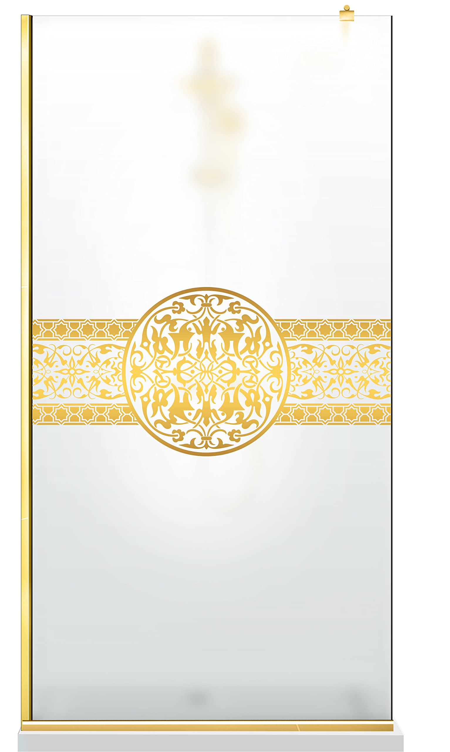AQUA ROY Walk-In Duschwand Aus ESG-Sicherheitsglas – 8mm Bronze, Goldenes Marmor-Design, 100x195 Cm