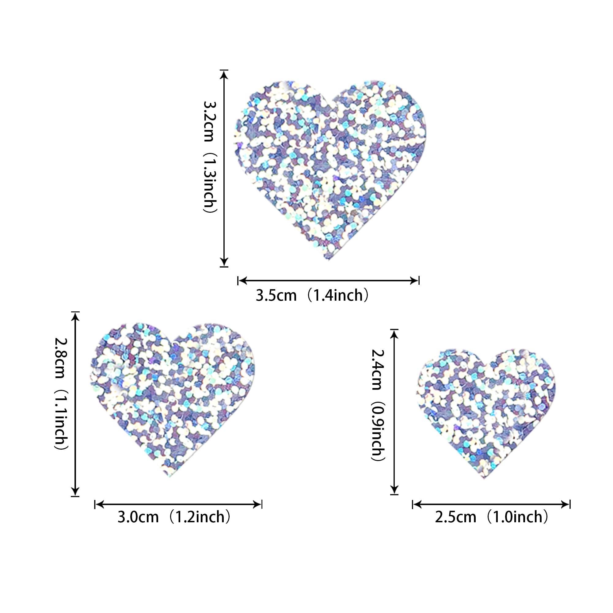 Xsstarmi 40 Pack Love Heart Cupcake Toppers Glitter Wedding Engagement Heart Cupcake Picks for Valentine's Day Theme Bridal Shower Anniversary Party Supplies Cake Decorations Dot Silver - Image 2