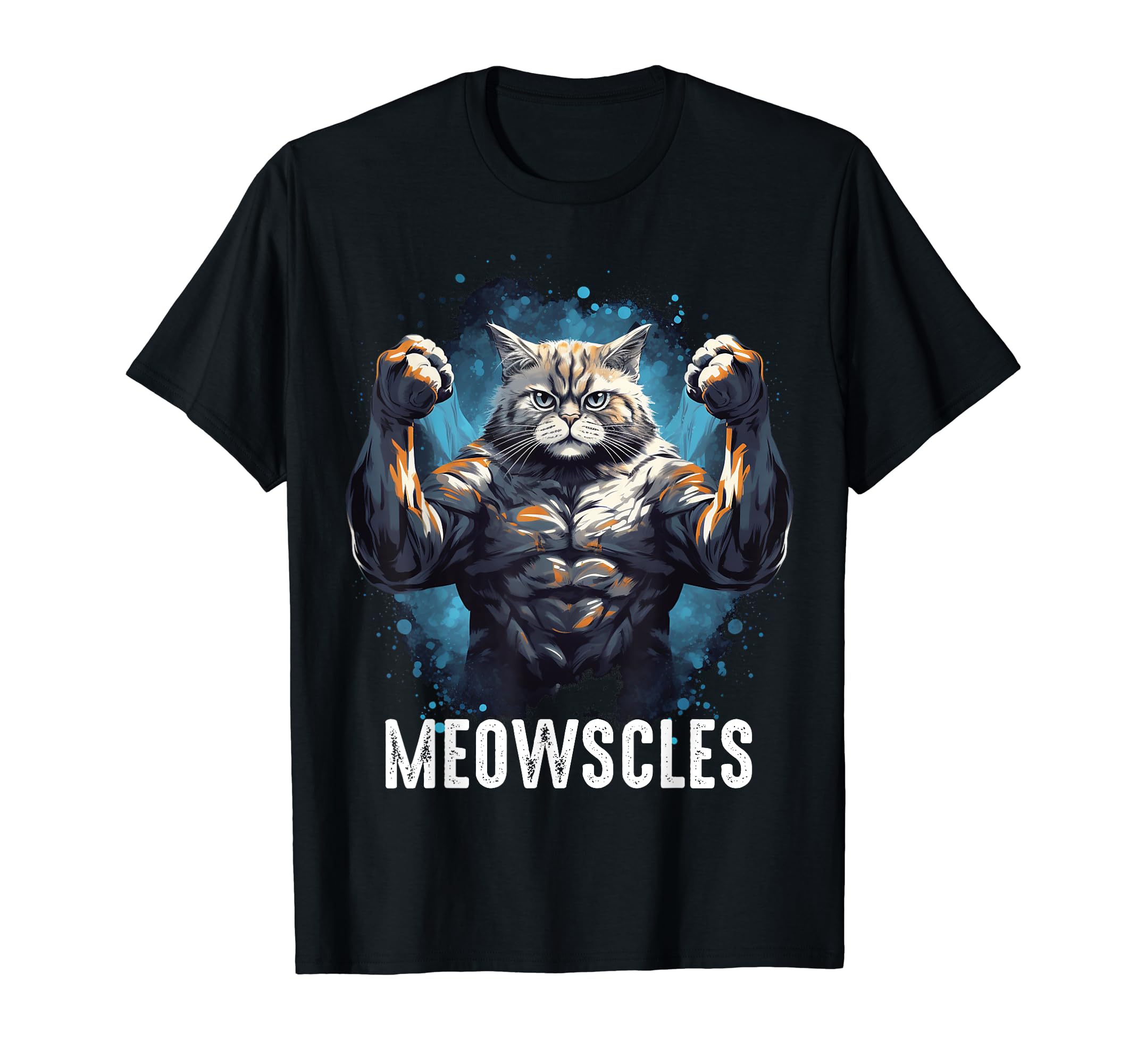 Funny Cat Musculation for Men Gym Weight lifting Cats Lovers T-Shirt