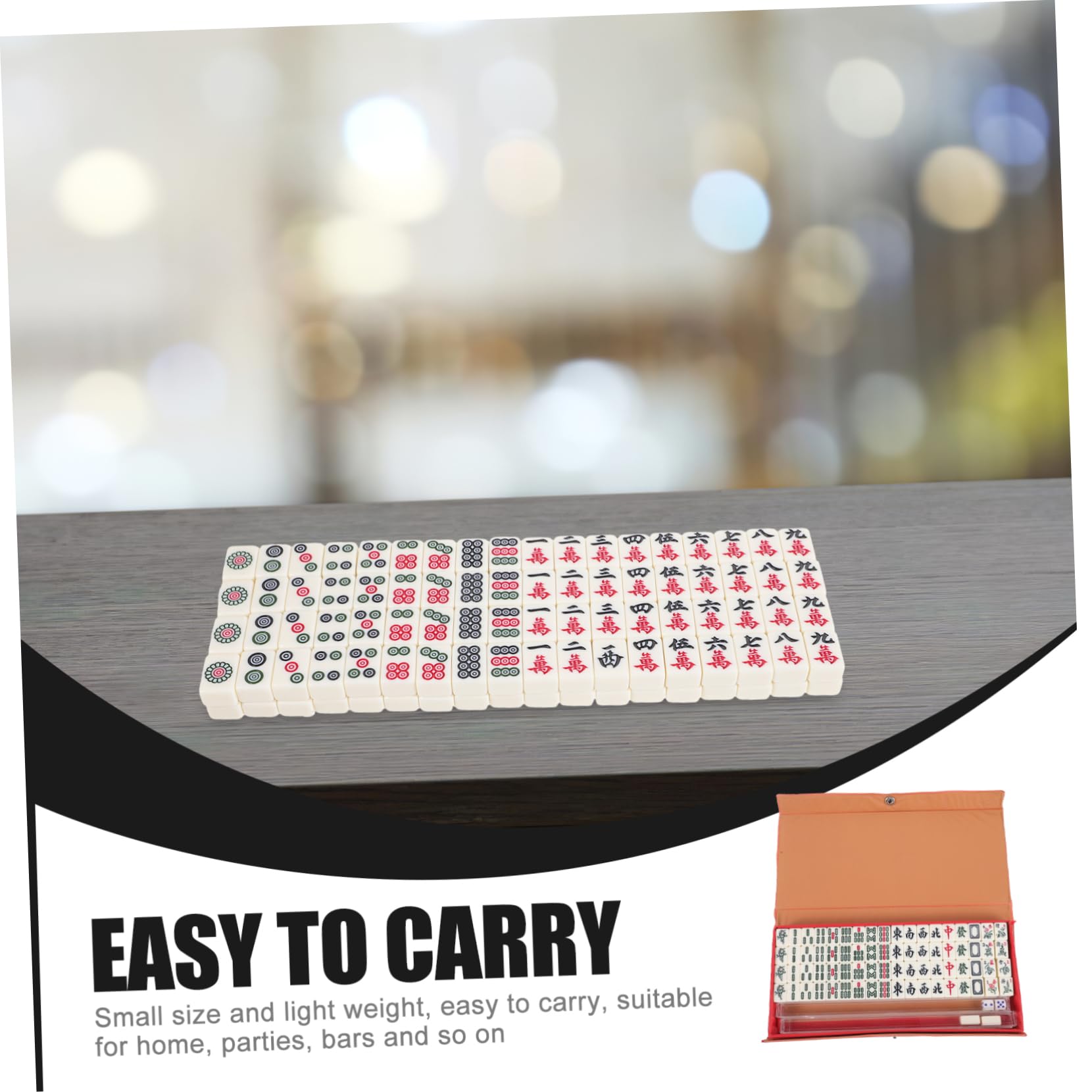 YARNOW Gioco Di Tessere Mahjong Mini Set Portatile Tradizionale Cinese Accessori Per Giochi Da Tavolo Da Viaggio Set Mahjong Per Casa