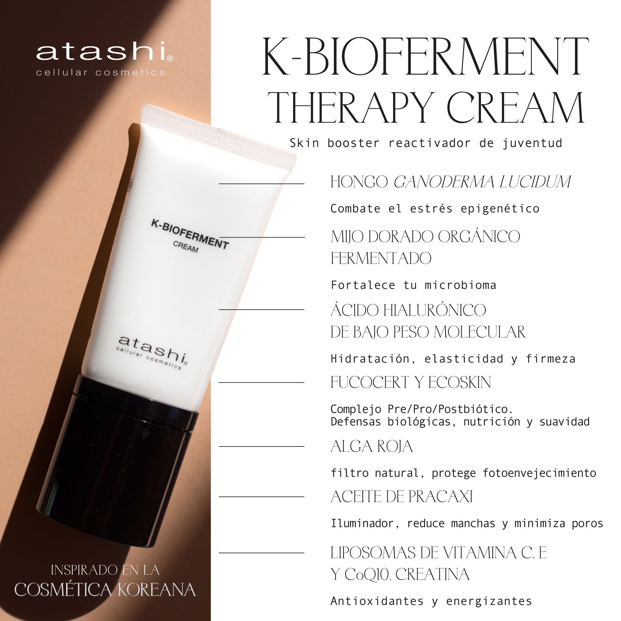 Atashi Cofre Ritual Energía & Glow K-Bioferment, DD Cream y Luminosidad | Crema 8 en 1 con retinol que hidrata, unifica el tono y aporta efecto buena cara al instante, 50 ml