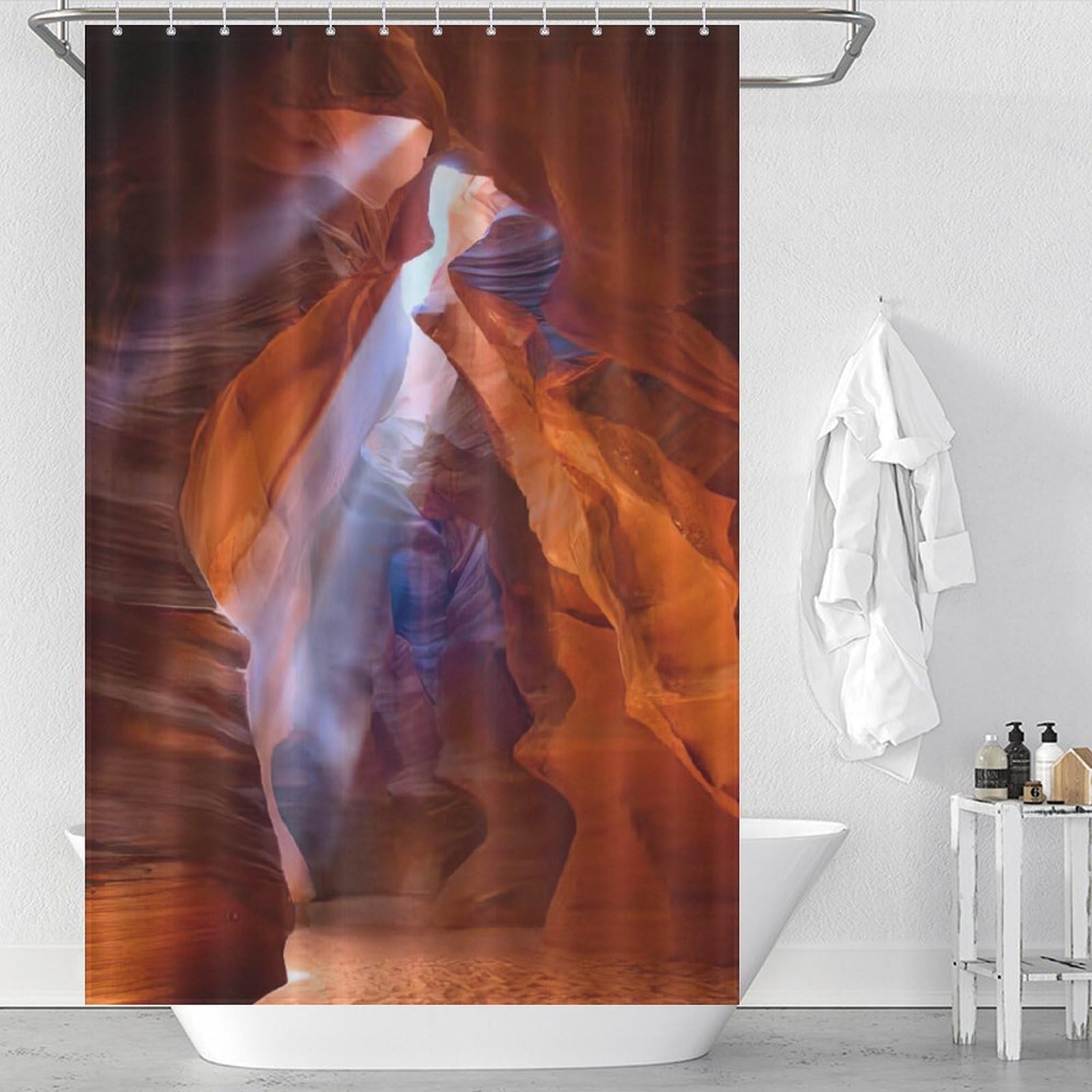 Rideau douche tissu imperméable lavable 122x183cm pour baignoire