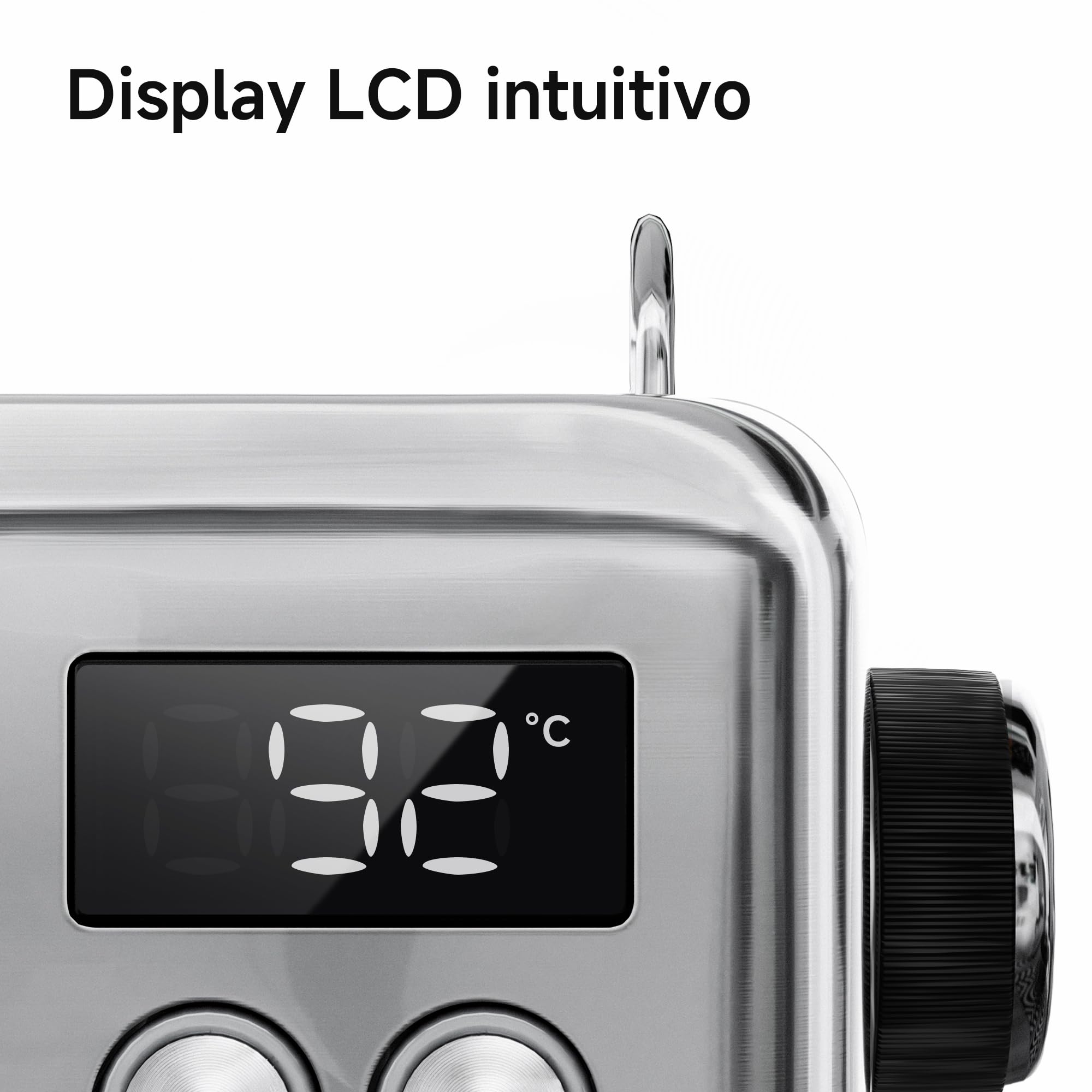 HIBREW Macchina Caffè Espresso Programmabile, Macchinetta Caffè Polvere in Acciaio Inossidabile da 19 Bar con Lancia Vapore, Serbatoio d'Acqua Rimovibile da 1,8L, Regolazione Multifunzionale