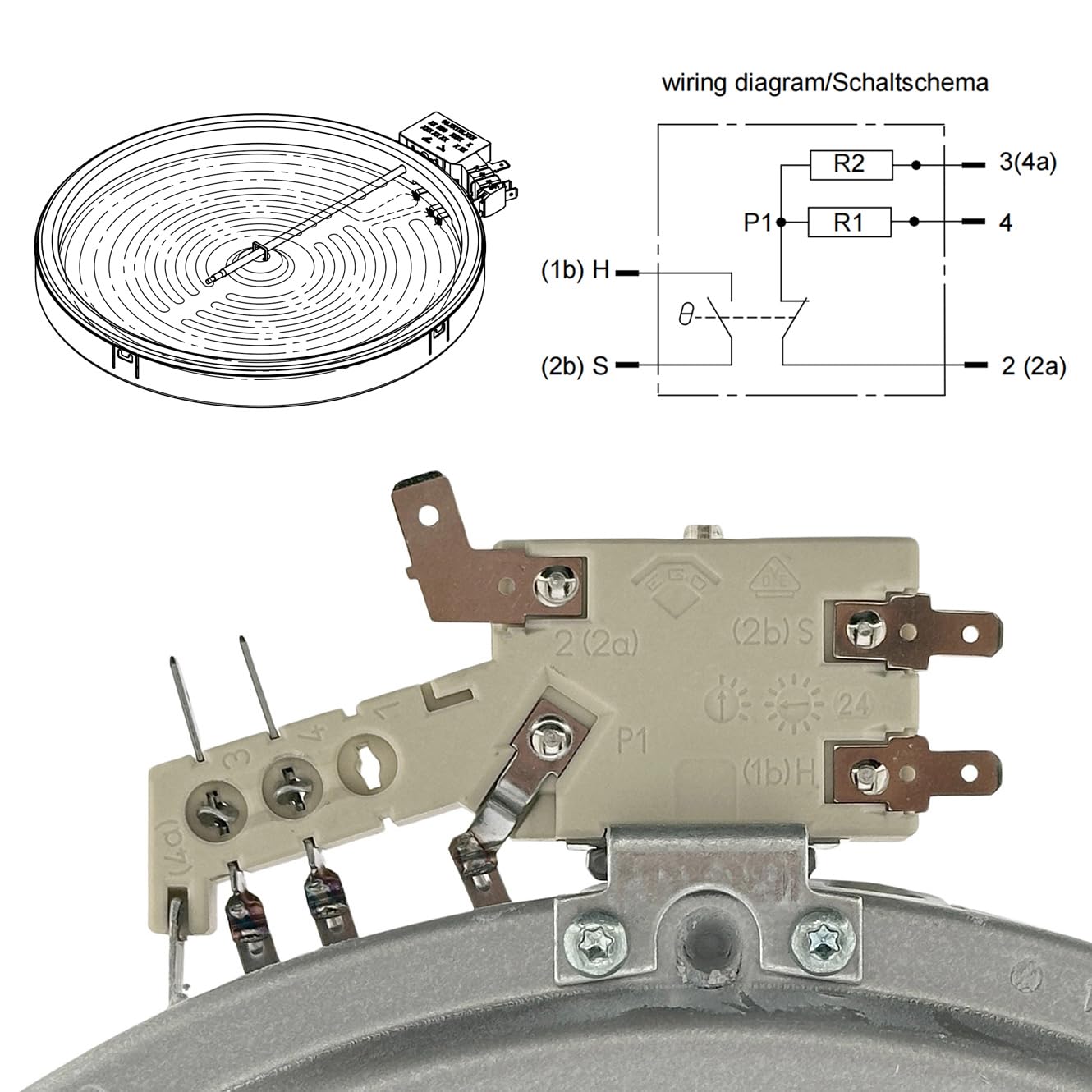 Elemento Radiante Per Piano Cottura Frigidaire FGEC3048US - Ricambio Originale OEM 374063522 - Nuovo Da Pannello Smontato