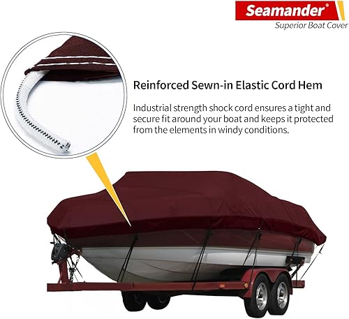 Miniatura 4 de Cubierta Seamander para lancha, resistente e impermeable para casco en V, de tres cascos, para pesca, esquí, estilo profesional para poca