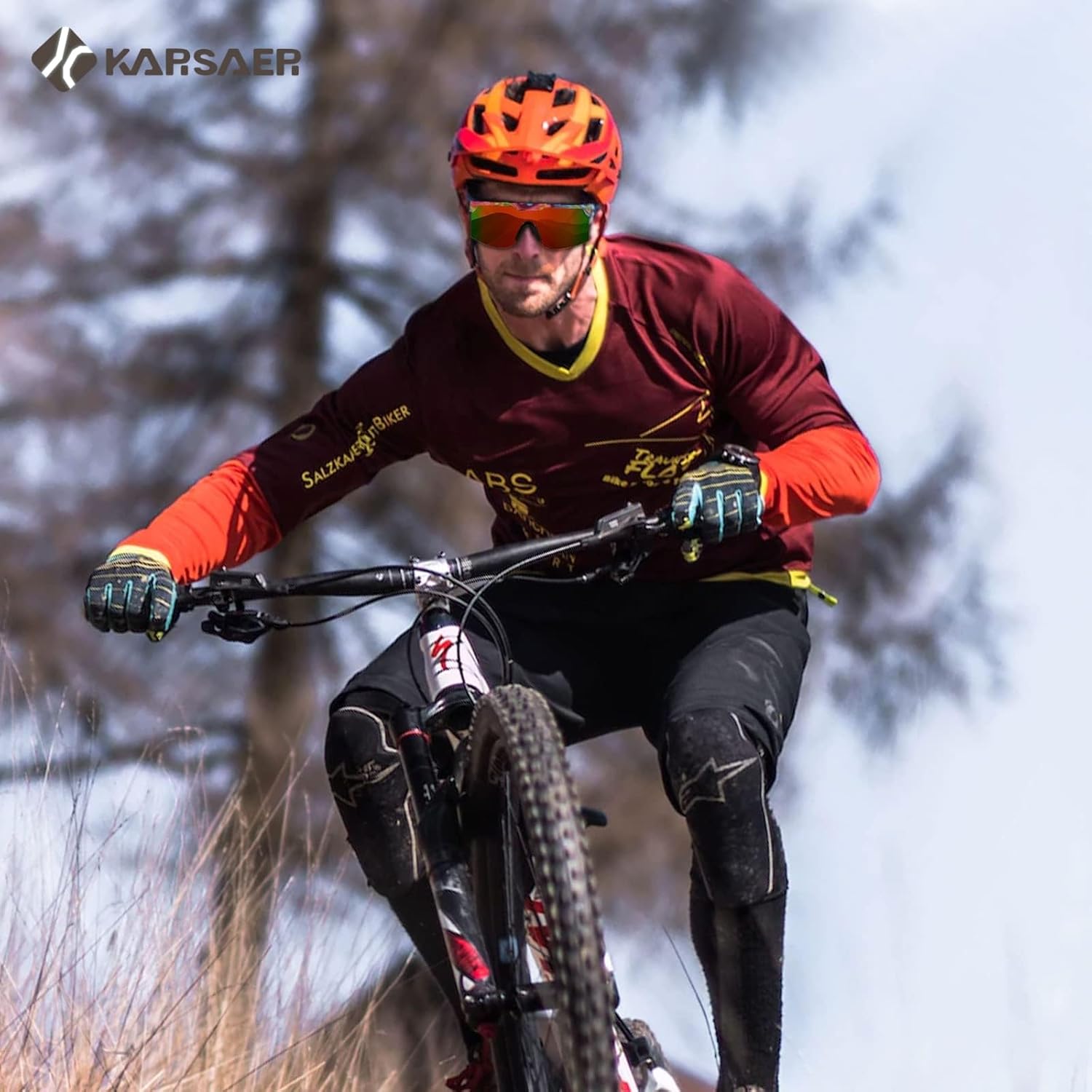 Karsaer Vision 80s 90s Retro Semi Rimless Sunglasses Neon Visor Shades Rainbow Sunlasses for Men Women - Image 8