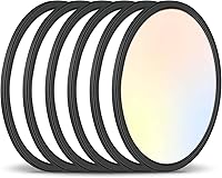 Vista 9 de Lámparas de techo de montaje empotrado de 3200 lm, color negro, 12 pulgadas, luces LED de techo regulables para dormitorio, CCT ajustable 3000K